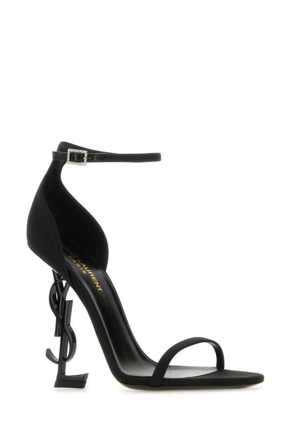Saint Laurent Paris o1s1wg111125 Opyum Sandals in Crepe De Chine in Black Size US 9 / IT 39 - 1 Thumbnail