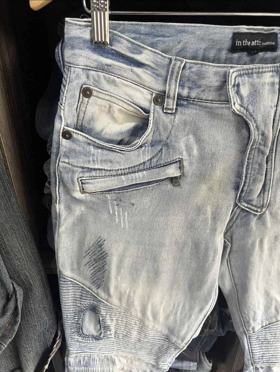 In The Attic 🔥Rare In The Attic Homme Biker Denim Size US 33 - 10 Thumbnail