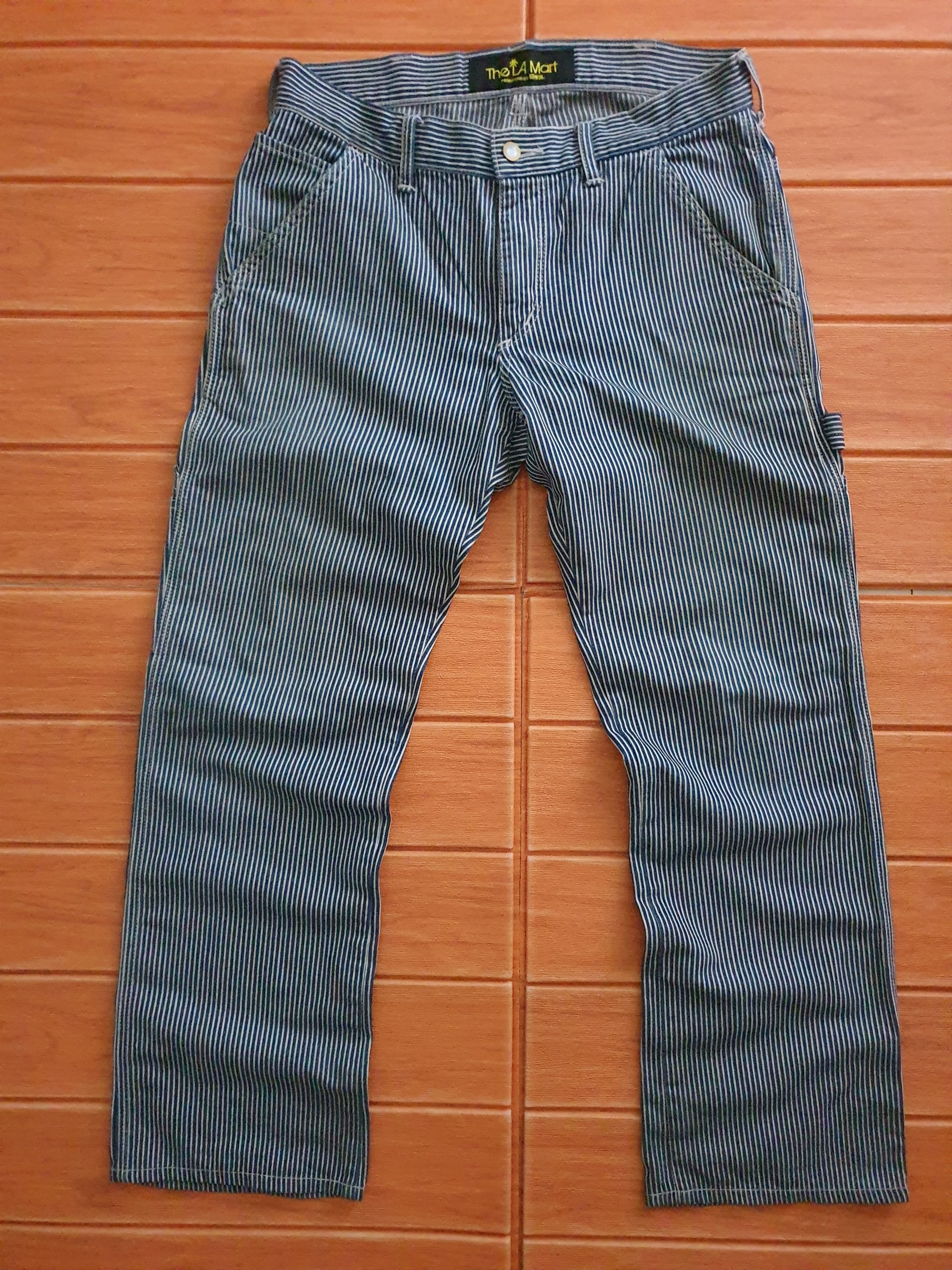 Japanese Brand The la mart stripe carpenter pant Size US 33 - 1 Thumbnail