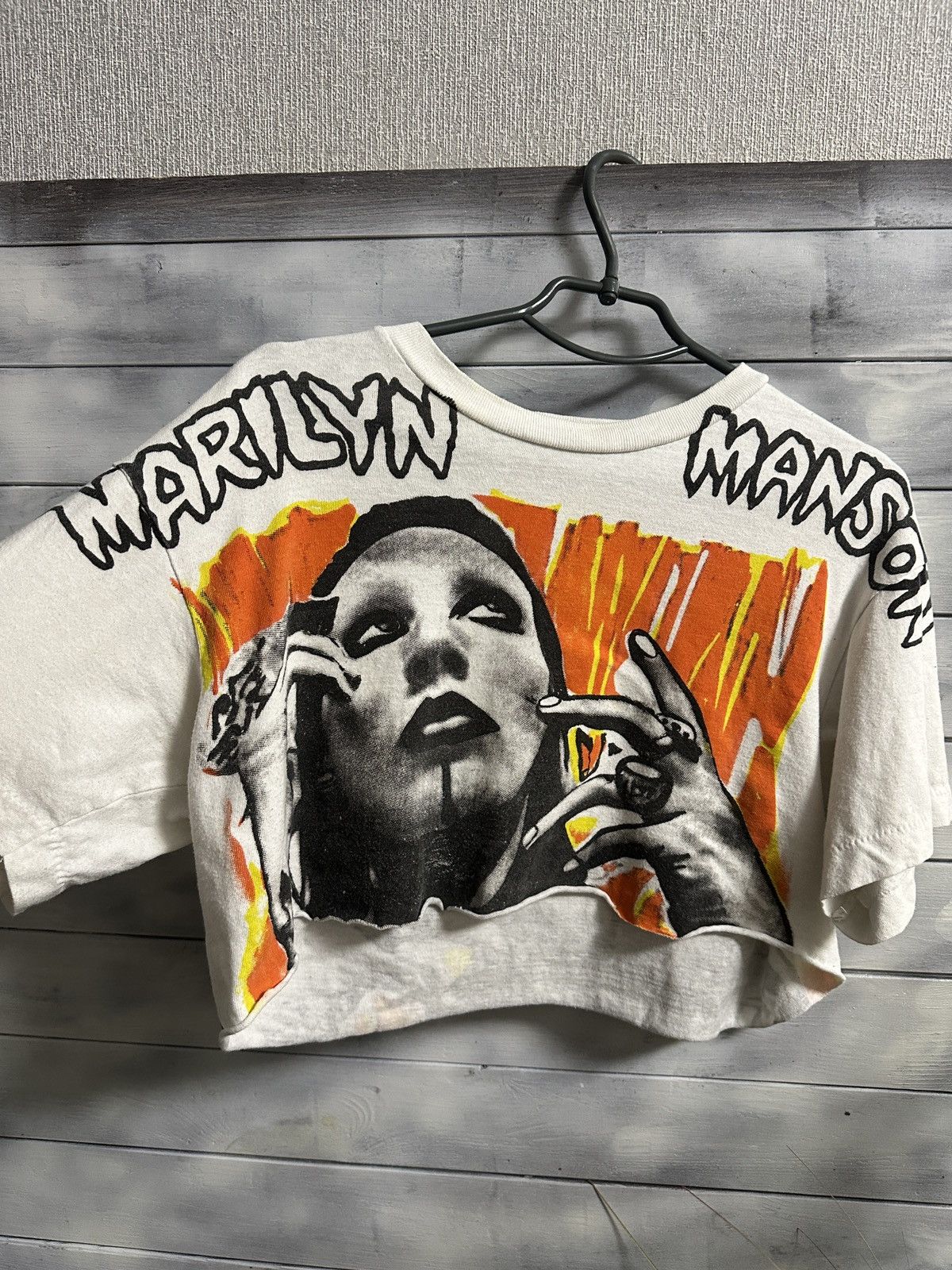 Band Tees Very Rare Vintage Crop Top Marilyn Manson 90’s Crop Too Size ONE SIZE - 10 Thumbnail