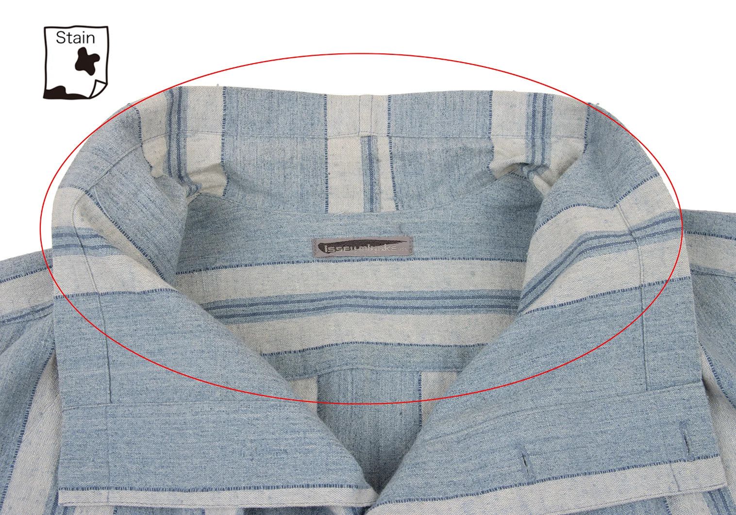 Issey Miyake Stand Neck Striped Shirt in Light Blue, Size M Size US M / EU 48-50 / 2 - 4 Thumbnail