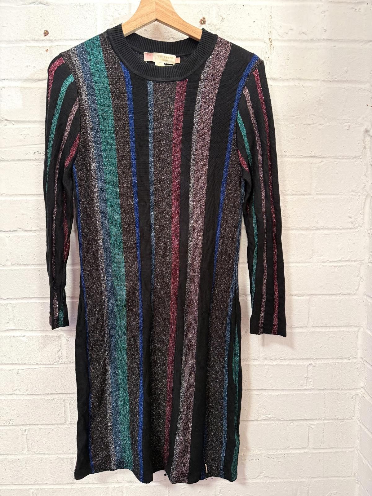 Ted Baker Ted Baker Women's Long Sleeve Striped Dress Size L / US 10 / IT 46 - 1 Thumbnail