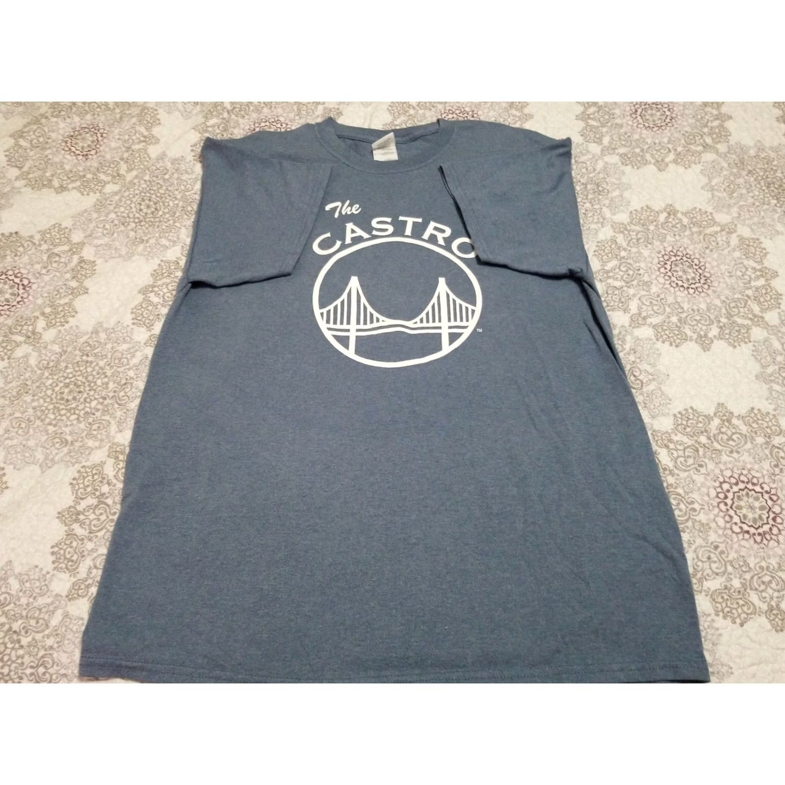 Gildan Golden State Warriors Castro Logo Basketball Blue T-Shirt L Mens Short Sleeve Crew Neck XS? Size US L / EU 52-54 / 3 - 5 Thumbnail