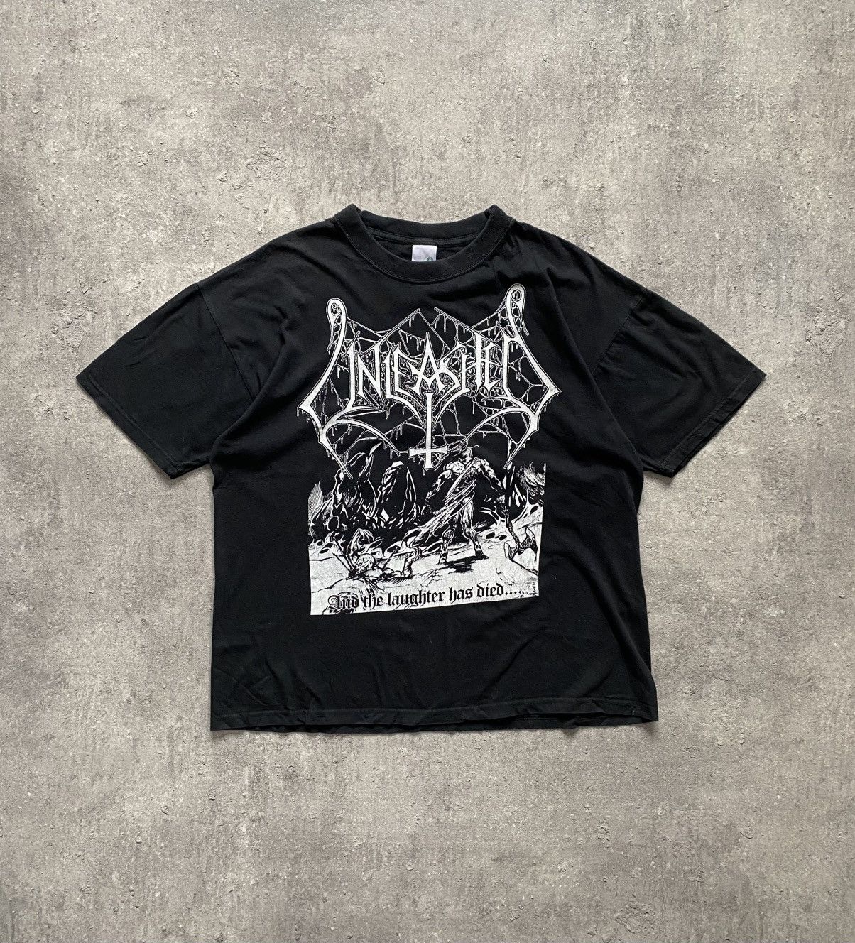 Vintage Unleashed And the Laughter Has Died Back Print Thor’s Hammer Size US L / EU 52-54 / 3 - 1 Thumbnail