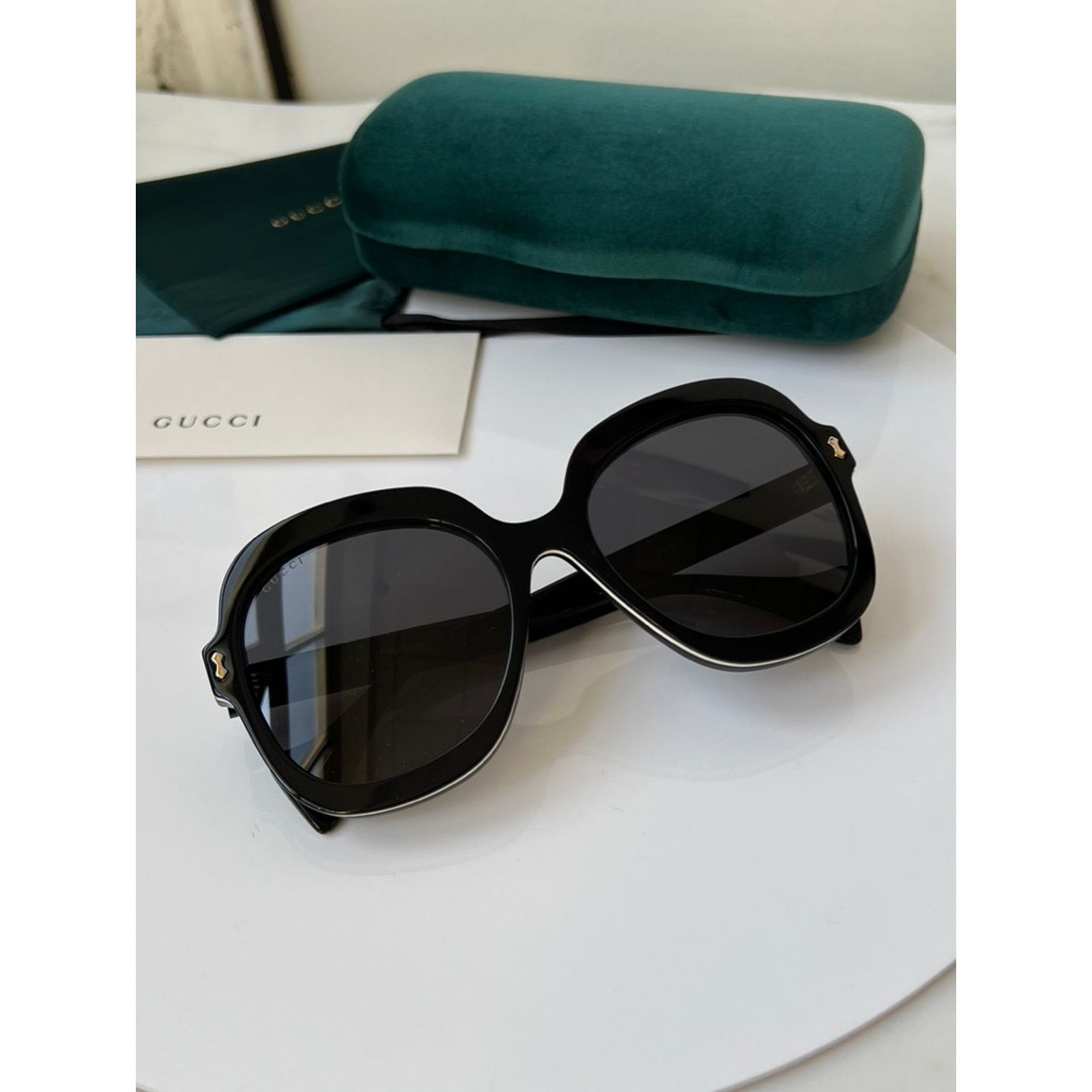 Gucci NEW Gucci GG1240S Black Oversized Rounded Sunglasses Size ONE SIZE - 12 Thumbnail