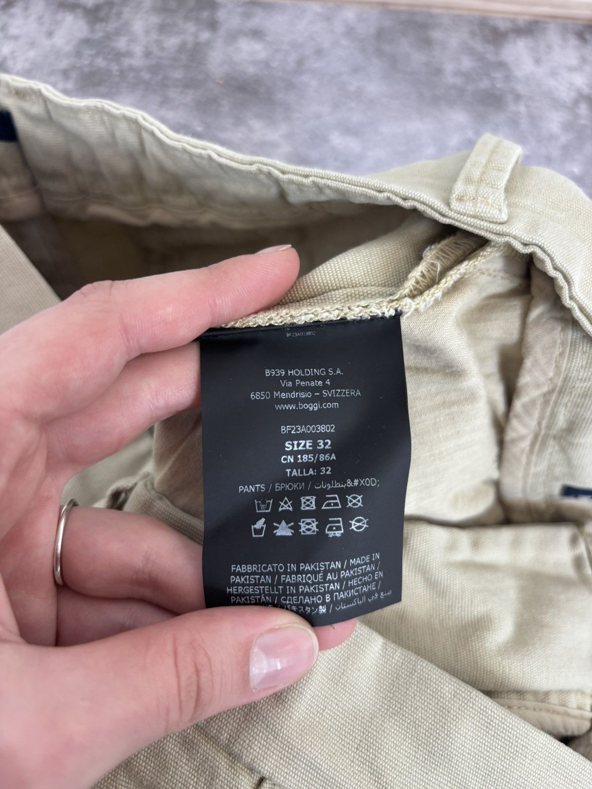 Boggi Boggi Milano Men’s Beige Chino Pants Trousers Cotton Blend Size US 32 / EU 48 - 10 Thumbnail