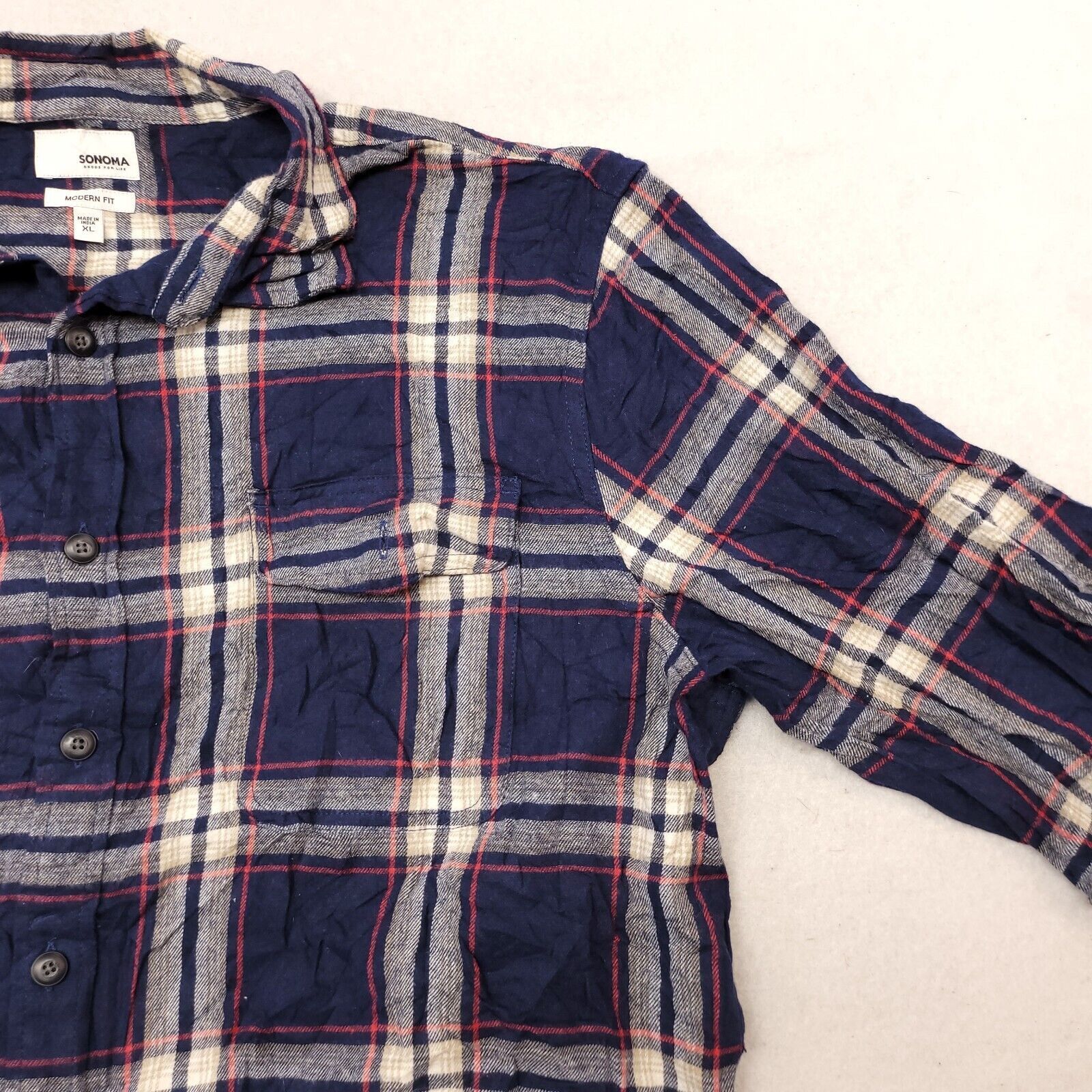 Sonoma Sonoma Tartan Flannel Button Up Shirt Men Size XL Blue White Size US XL / EU 56 / 4 - 5 Thumbnail