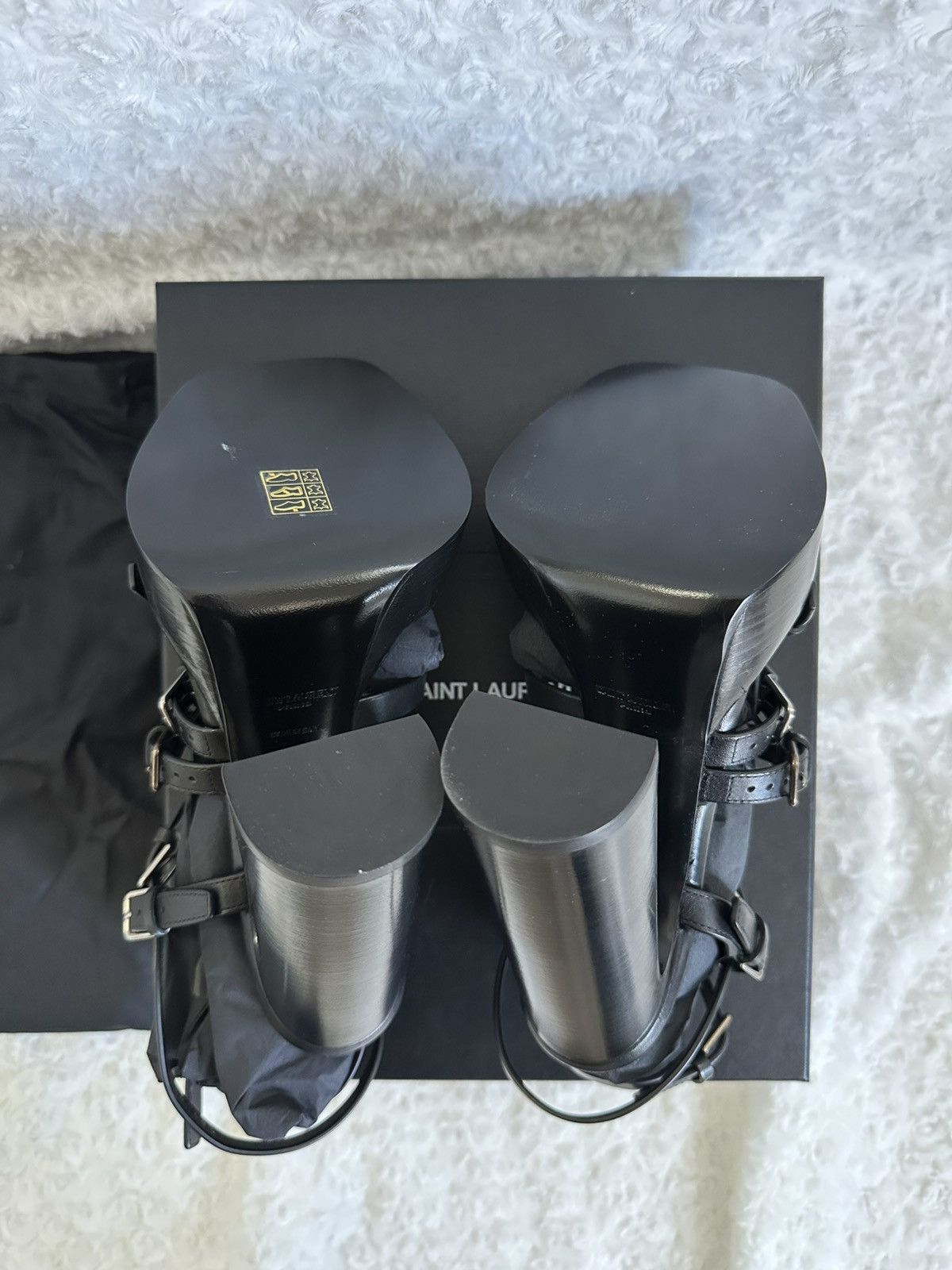 Saint Laurent Paris × Yves Saint Laurent Saint Laurent Heeled Sandals Platz Size US 7.5 / IT 37.5 - 8 Thumbnail
