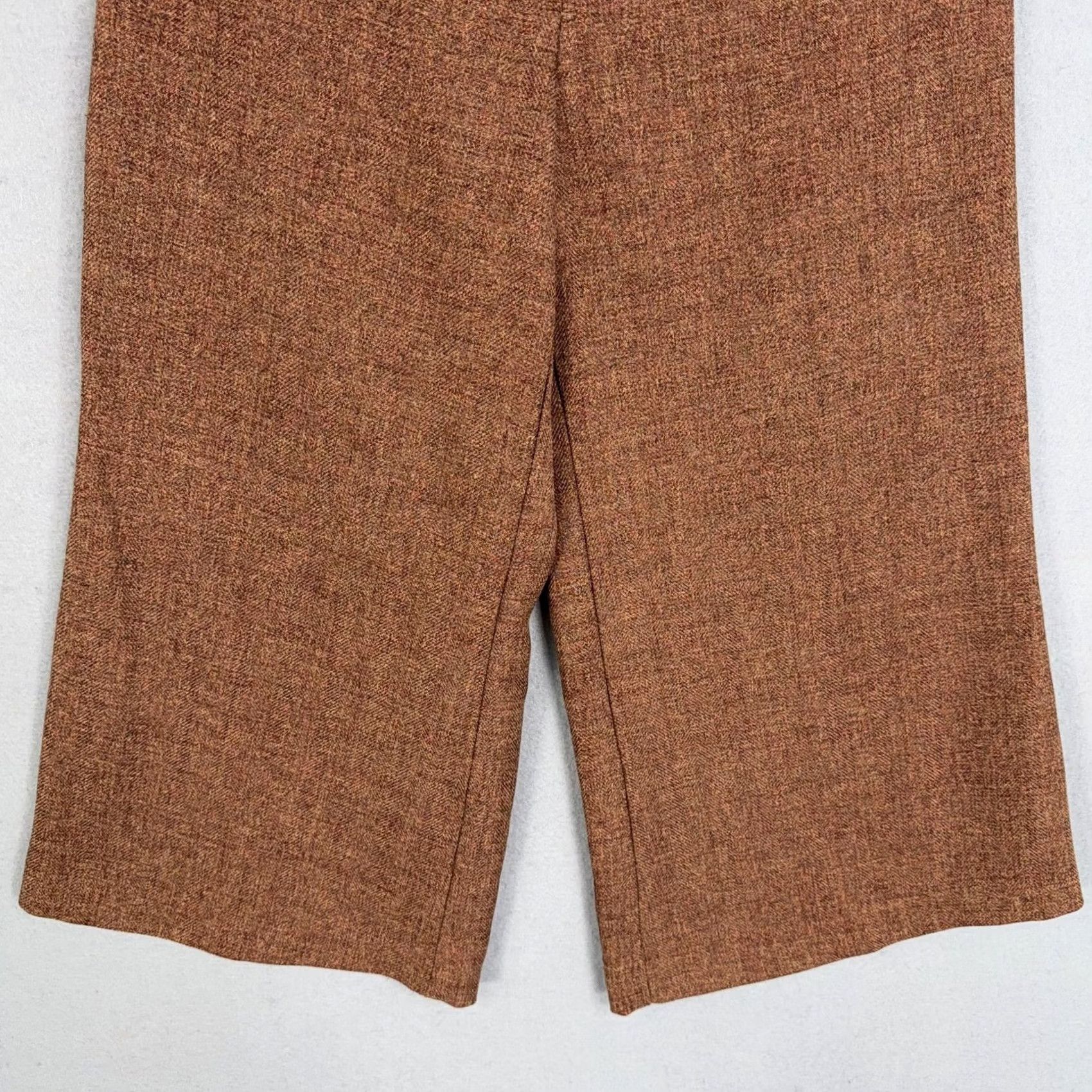 Vintage Spring Street Pants Womens 7 Brown Tweed Herringbone Wide-Leg Capri Casual 80s 90s Womens Size 28" / US 6 / IT 42 - 3 Thumbnail