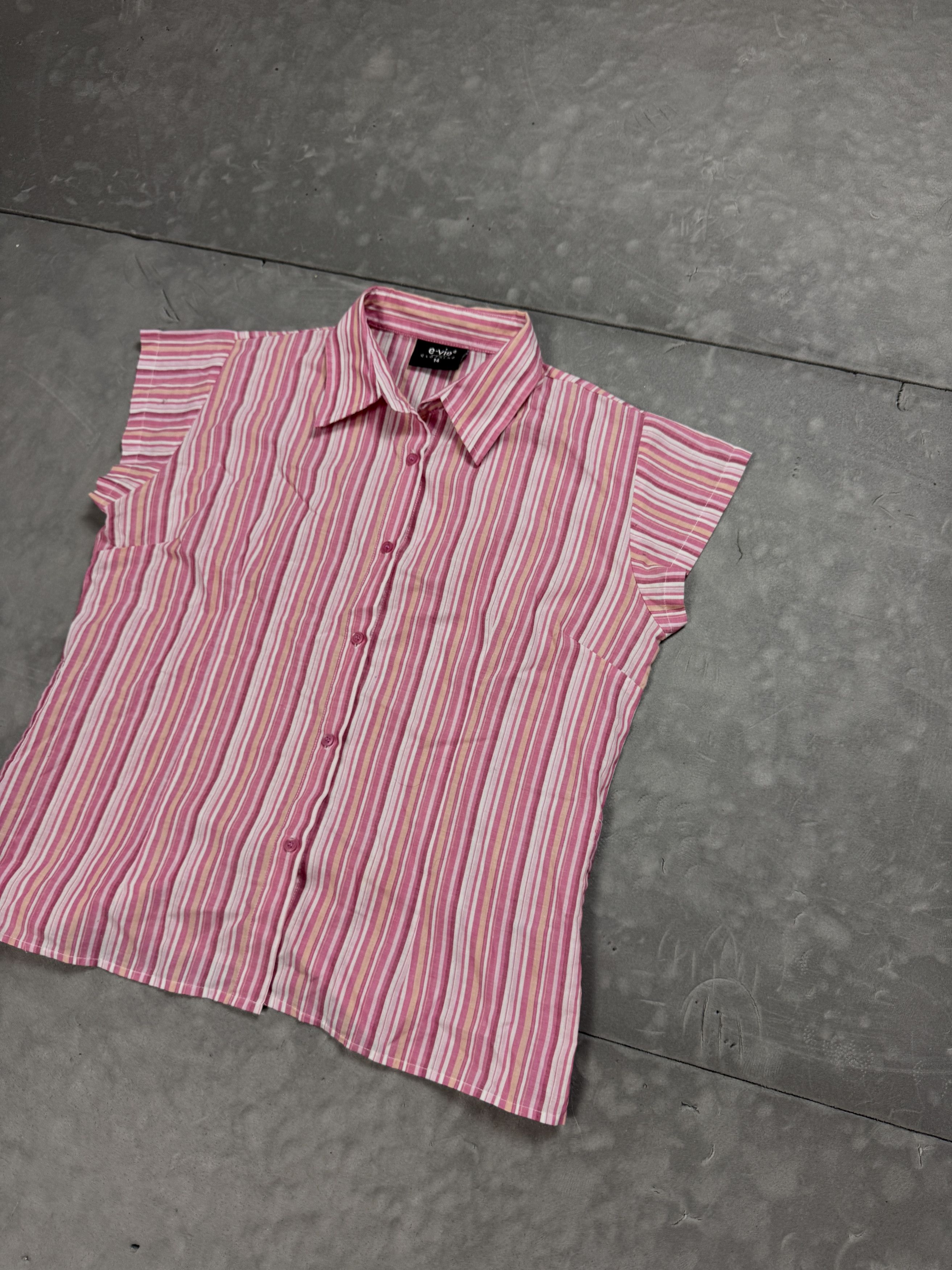 Vintage Vintage y2k striped pink shirt formal coquette retro Size S / US 4 / IT 40 - 4 Thumbnail