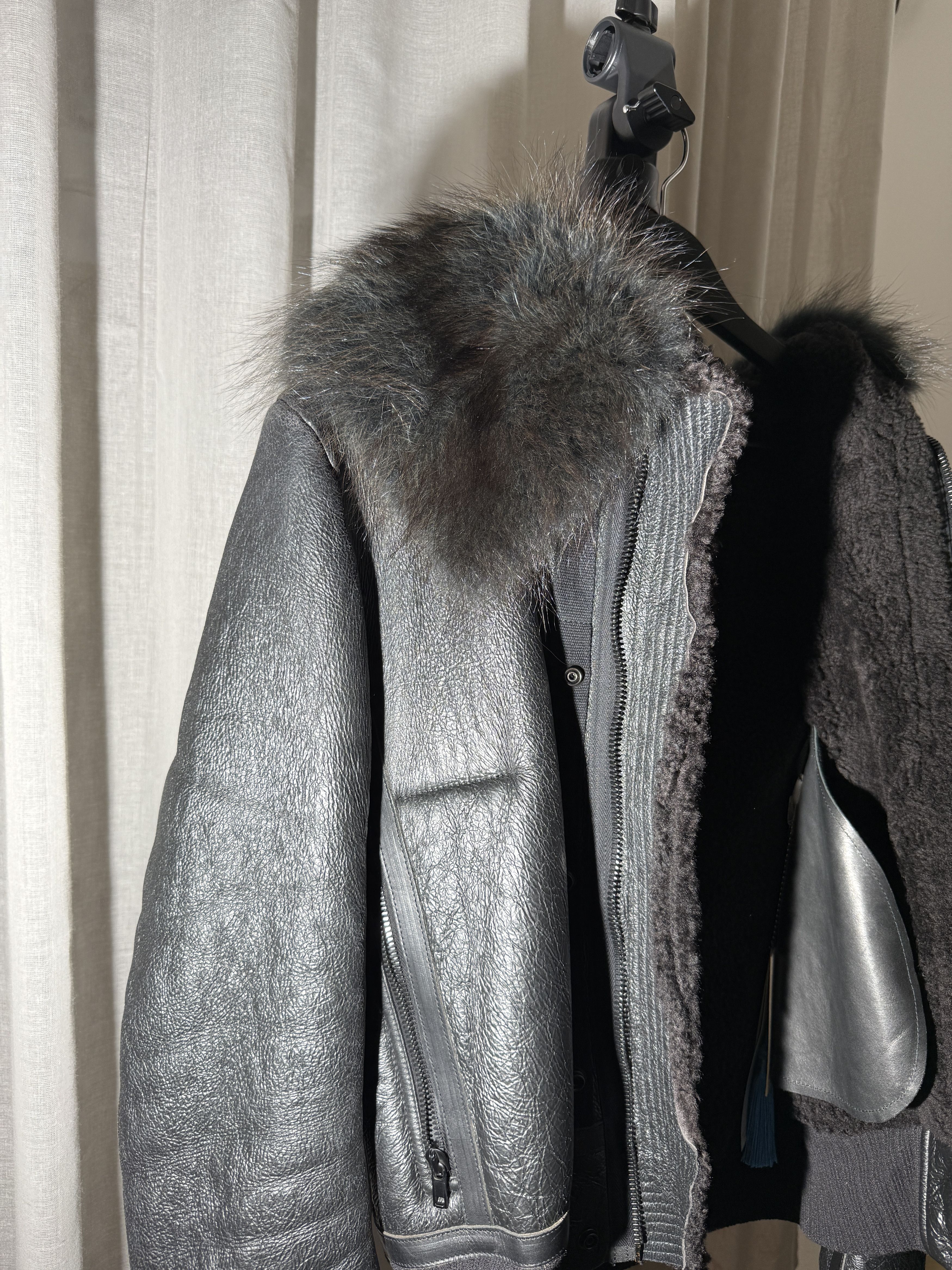 Rick Owens HUN RICK OWENS Shearling Leather Jacket Size US M / EU 48-50 / 2 - 4 Thumbnail