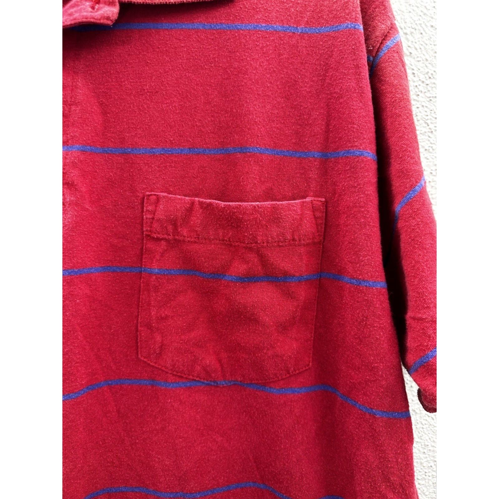 Vintage Claybrooke Classic Mens Polo Shirt XL Red Striped Short Sleeve Pocket Polo Shirt Mens XL Red Striped Short Sleeve Pocket Size US XL / EU 56 / 4 - 3 Thumbnail