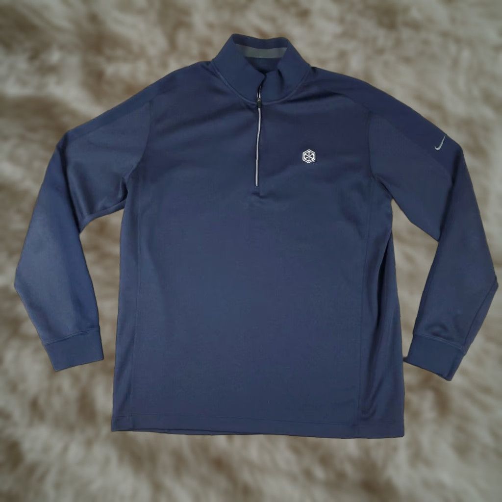 Nike Nike Sweater Mens Size Large Navy Blue Dri Fit 1/4 Zip Pullover Sweatshirt Size US L / EU 52-54 / 3 - 1 Thumbnail
