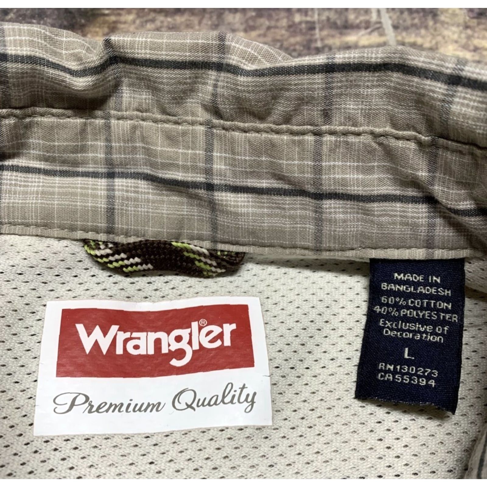 Wrangler Wrangler Mens Long Sleeve Shirt Tan Plaid Size Large Western Cowboy Button Down Size US L / EU 52-54 / 3 - 2 Thumbnail