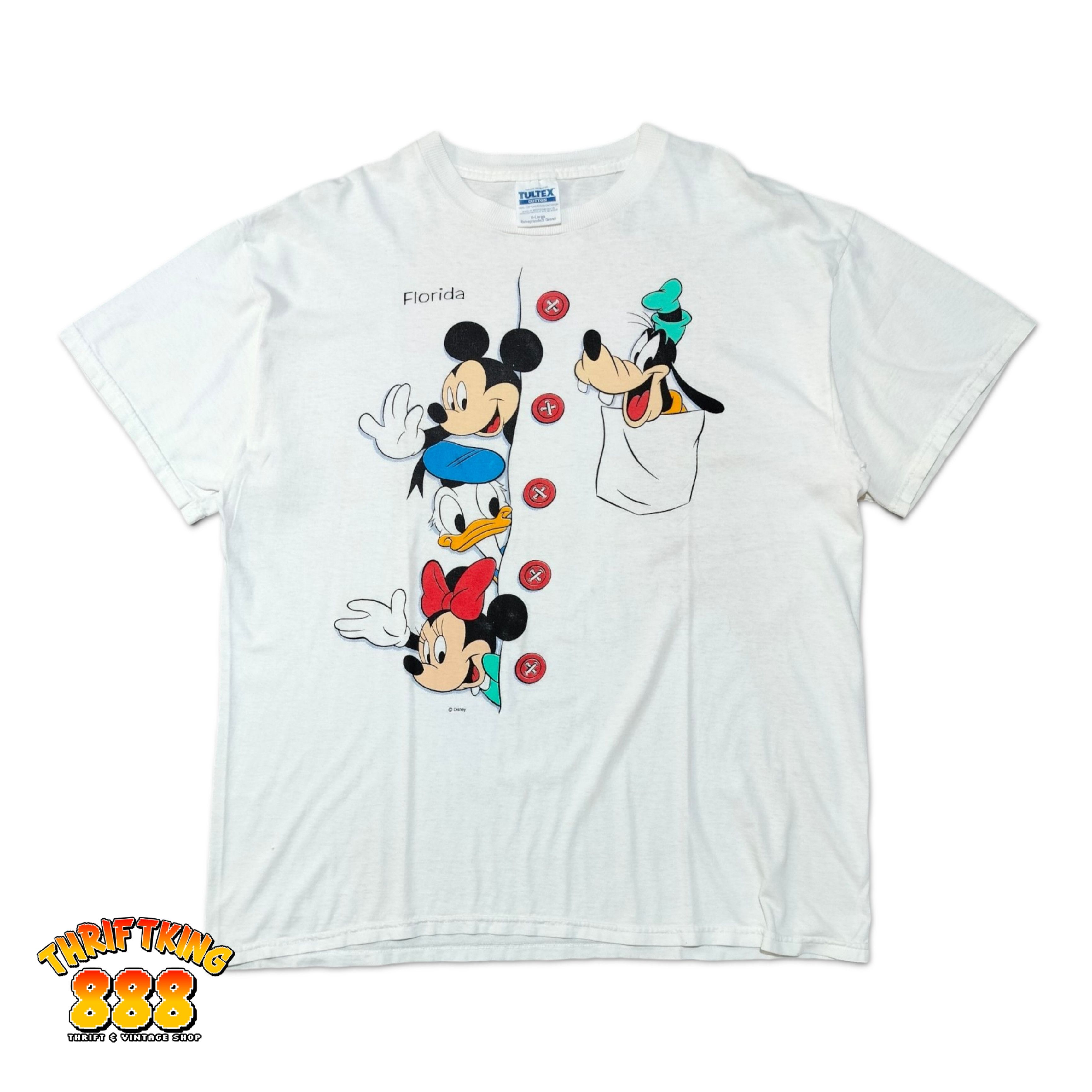 90'S Disney Mickey's Toontown Character Print T-Shirt Made in USA Men's L Size Vintage /eaa525179