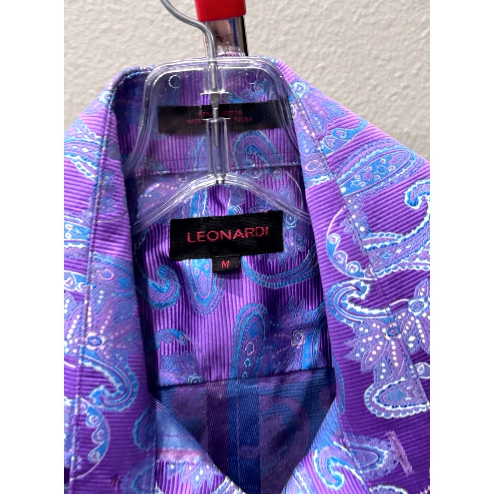 Vintage MINT Leonardi Lavender Blue Paisley LONG SLEEVE SHIRT Medium M Mens Size US M / EU 48-50 / 2 - 5 Thumbnail