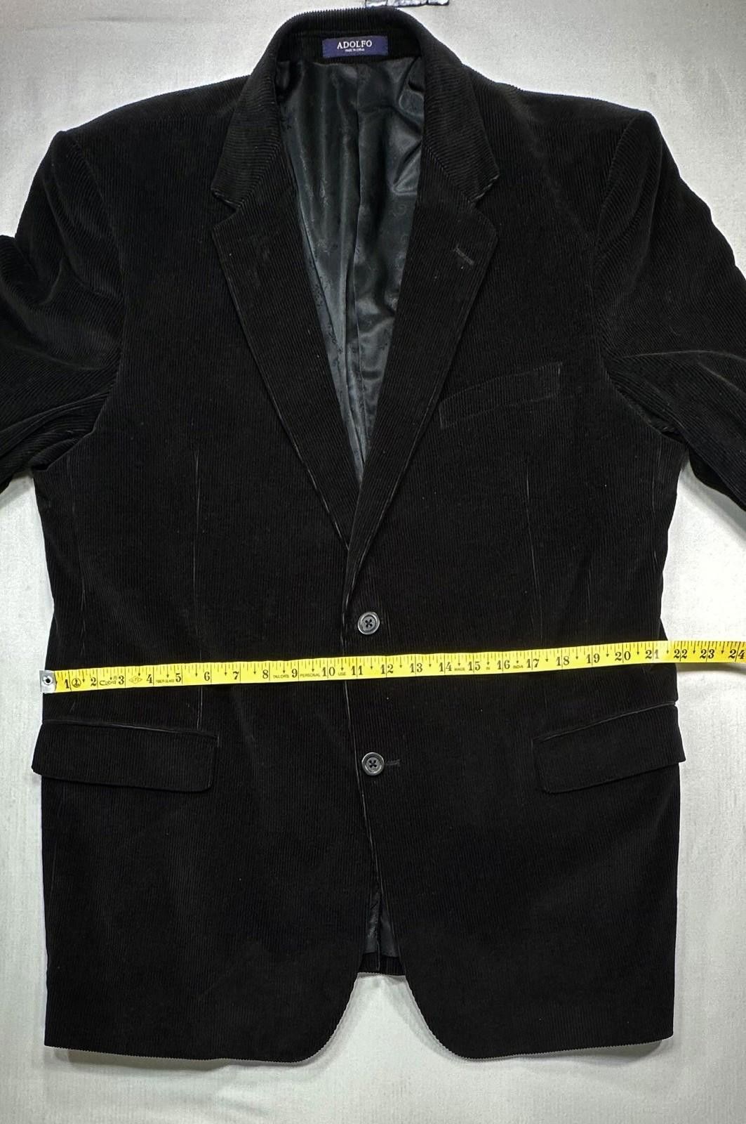 Adolfo Dominguez Adolfo Corduroy Two-Button Blazer Jacket Black Men's 46L Size 46L - 4 Thumbnail