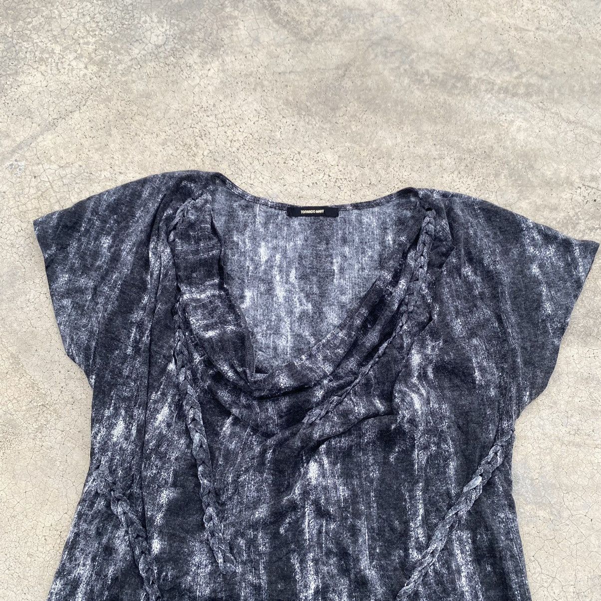 Beauty Beast × If Six Was Nine × Tornado Mart Tornado Mart Distressed Black Cowl Neck Tee – Size S Size S / US 4 / IT 40 - 7 Thumbnail