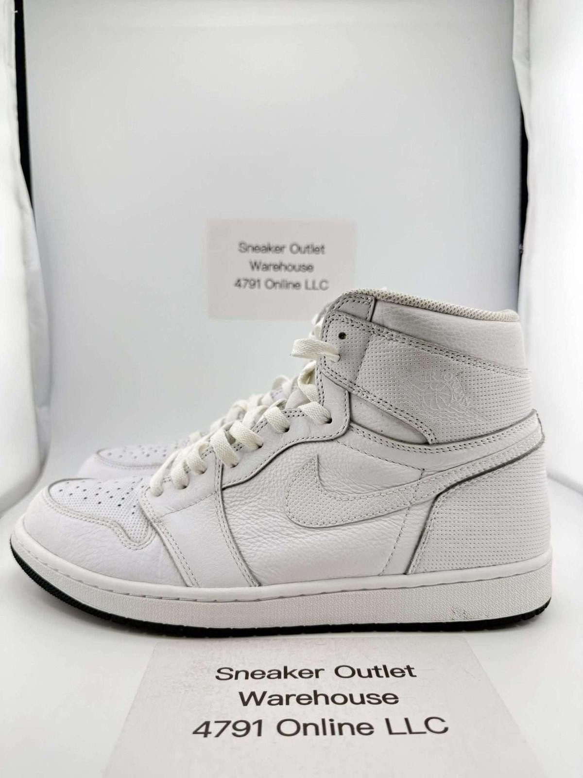 Nike Jordan 1 White Perforated US 12.5 Used OG Box Size US 12.5 / EU 45-46 - 1 Thumbnail
