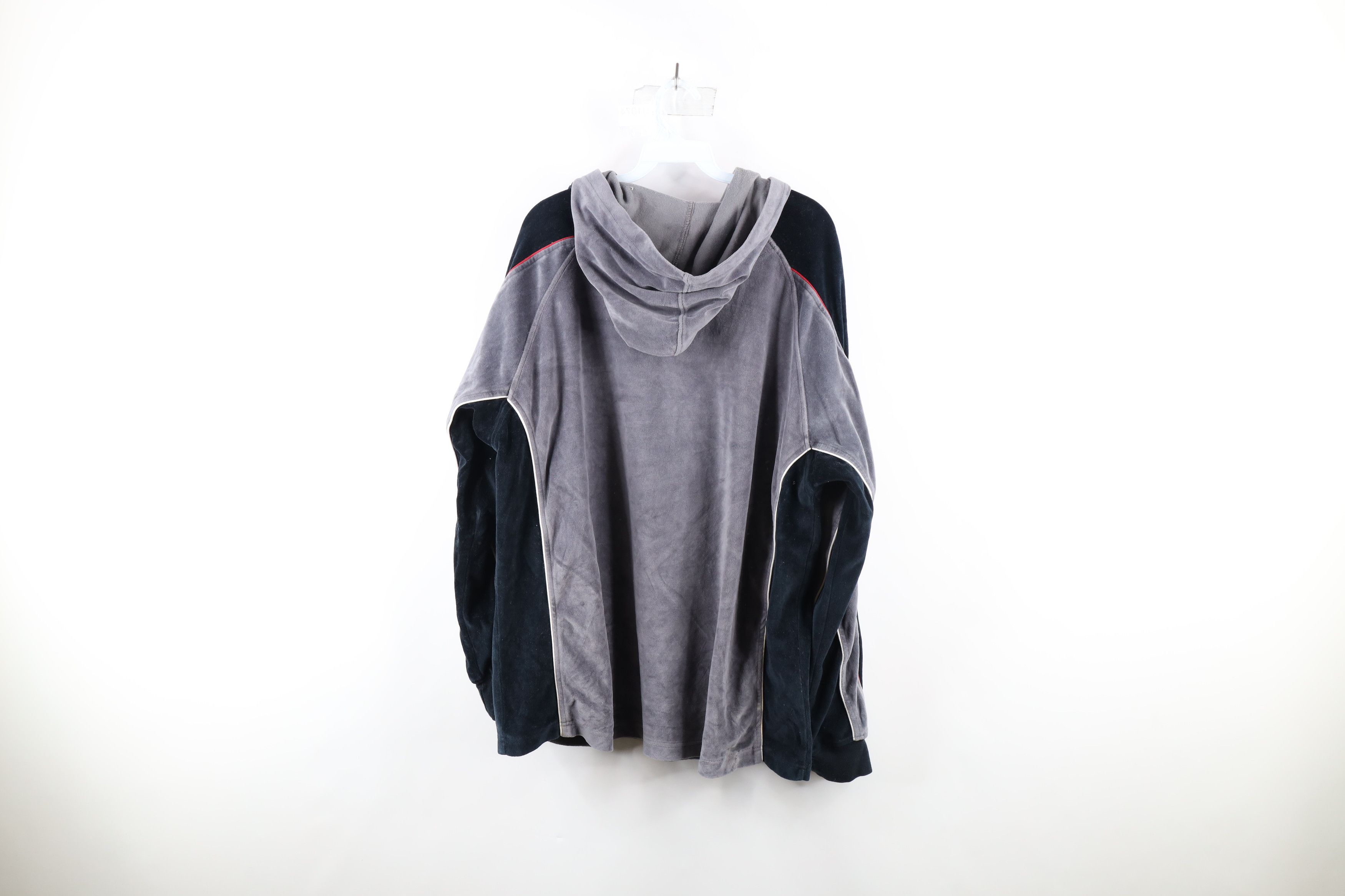 Phat Farm × Vintage Vintage 90s Phat Farm Spell Out Velour Hoodie Sweatshirt Size US L / EU 52-54 / 3 - 9 Thumbnail