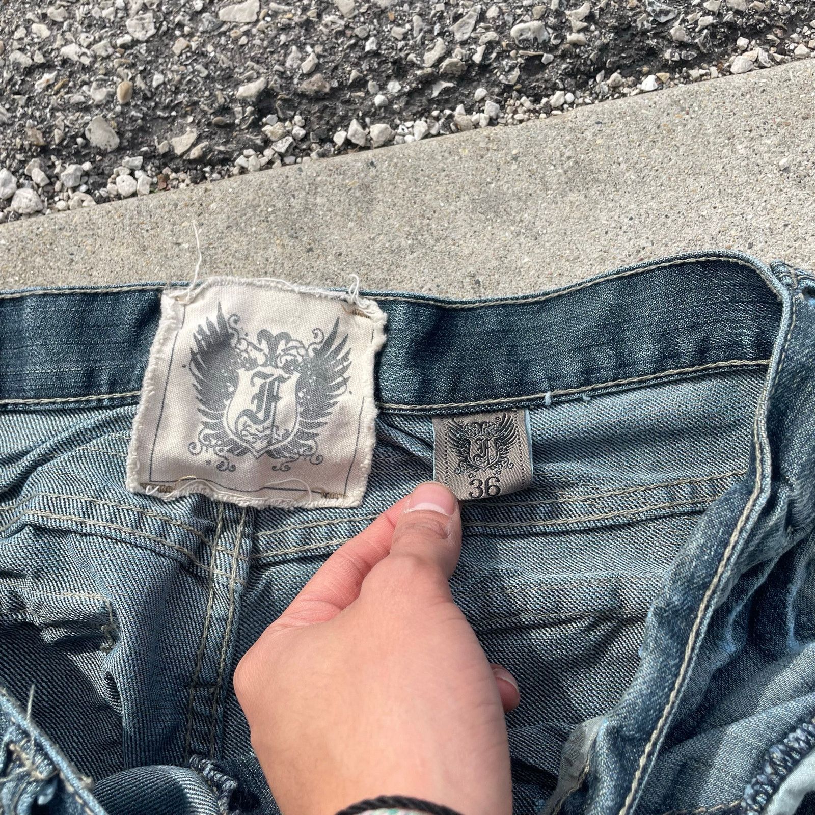 Vintage F.U.S.A.I. Jeans 36x31.5 Distressed Denim Y2K Faded Blue Size US 36 / EU 52 - 4 Thumbnail