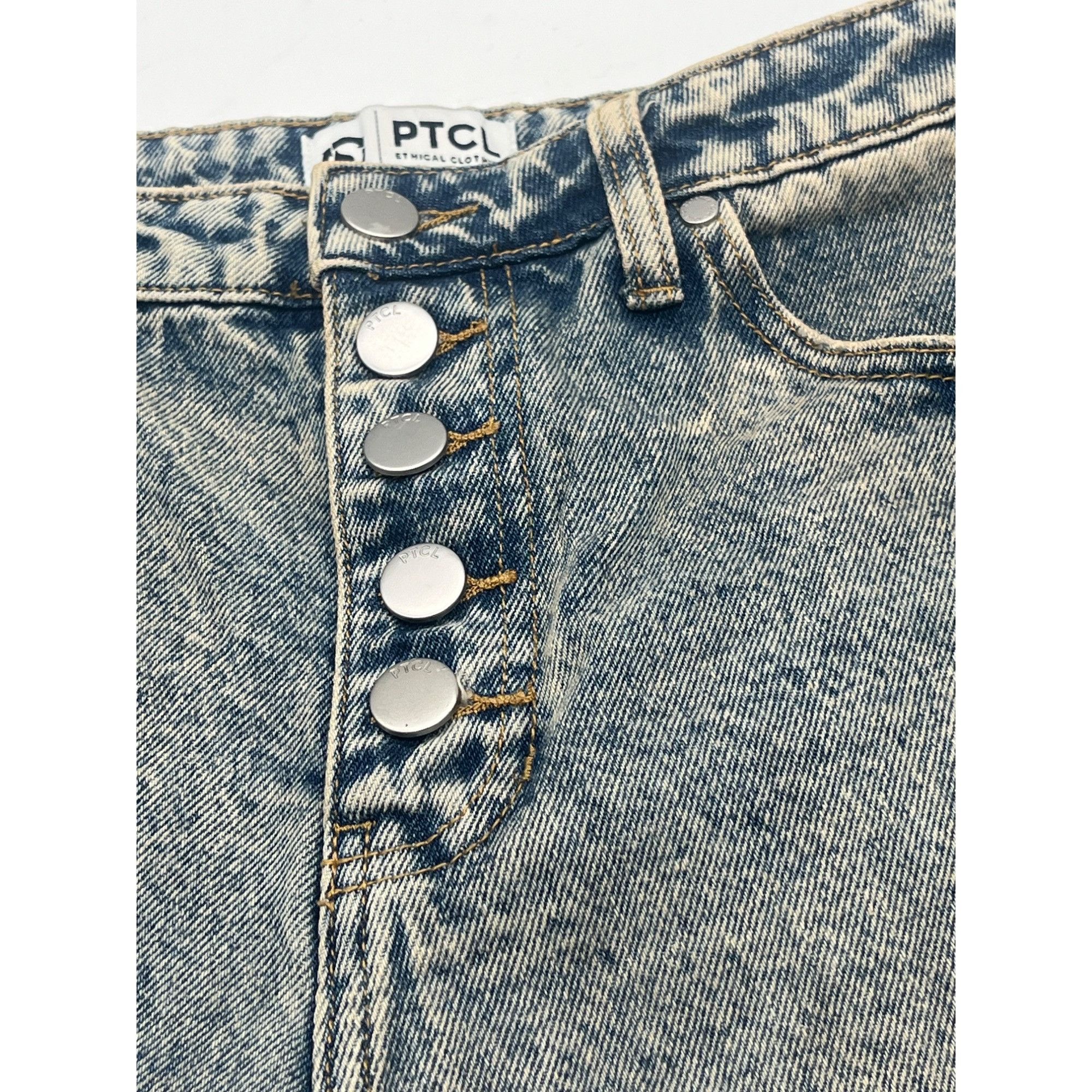 Other PTCL High Waist Exposed Button Fly Denim Cutoff Shorts, Indi Size 30" / US 8 / IT 44 - 2 Thumbnail