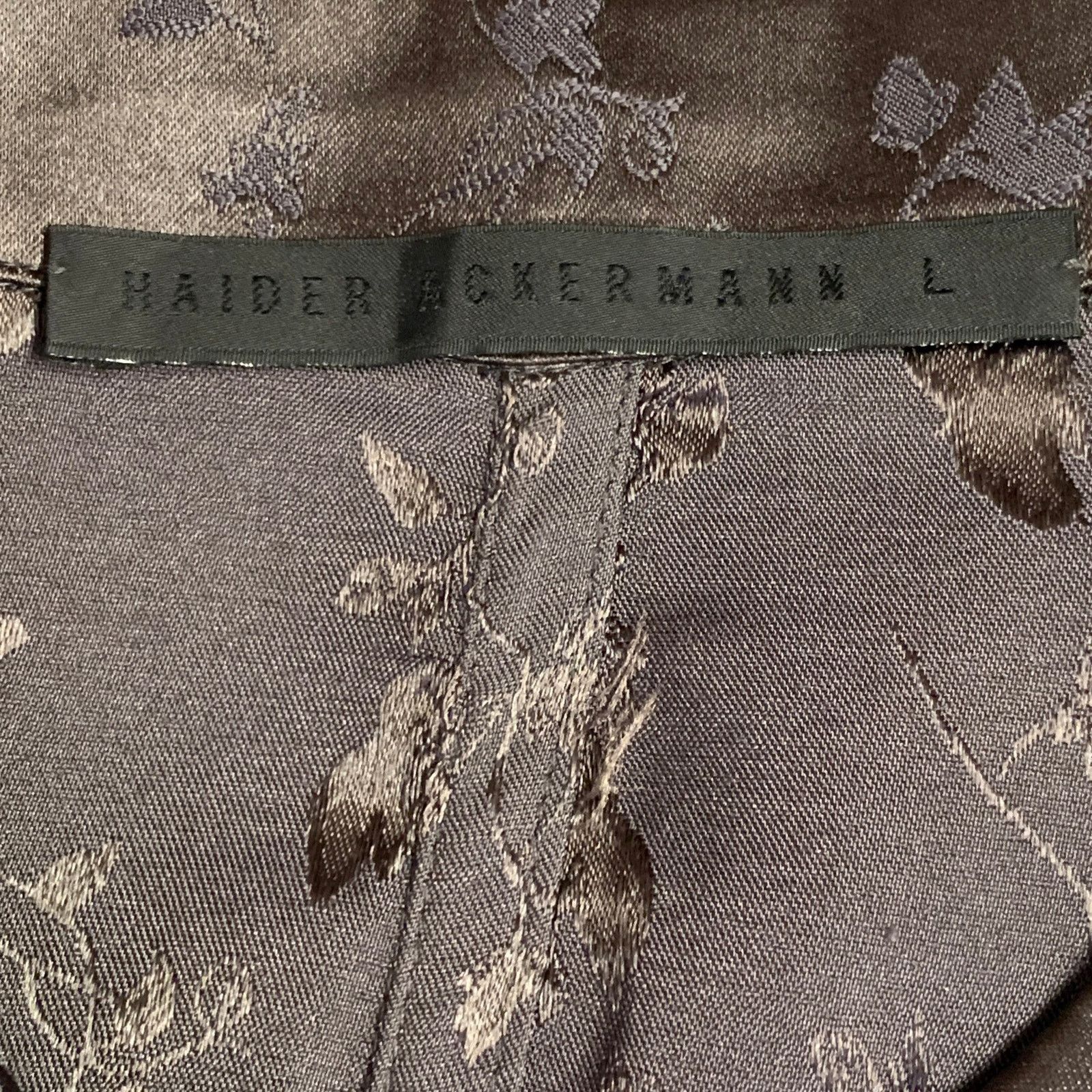 Haider Ackermann Size L Brown Jacquard Viscose Button Up Long Sleeve Shirt Size US L / EU 52-54 / 3 - 5 Thumbnail