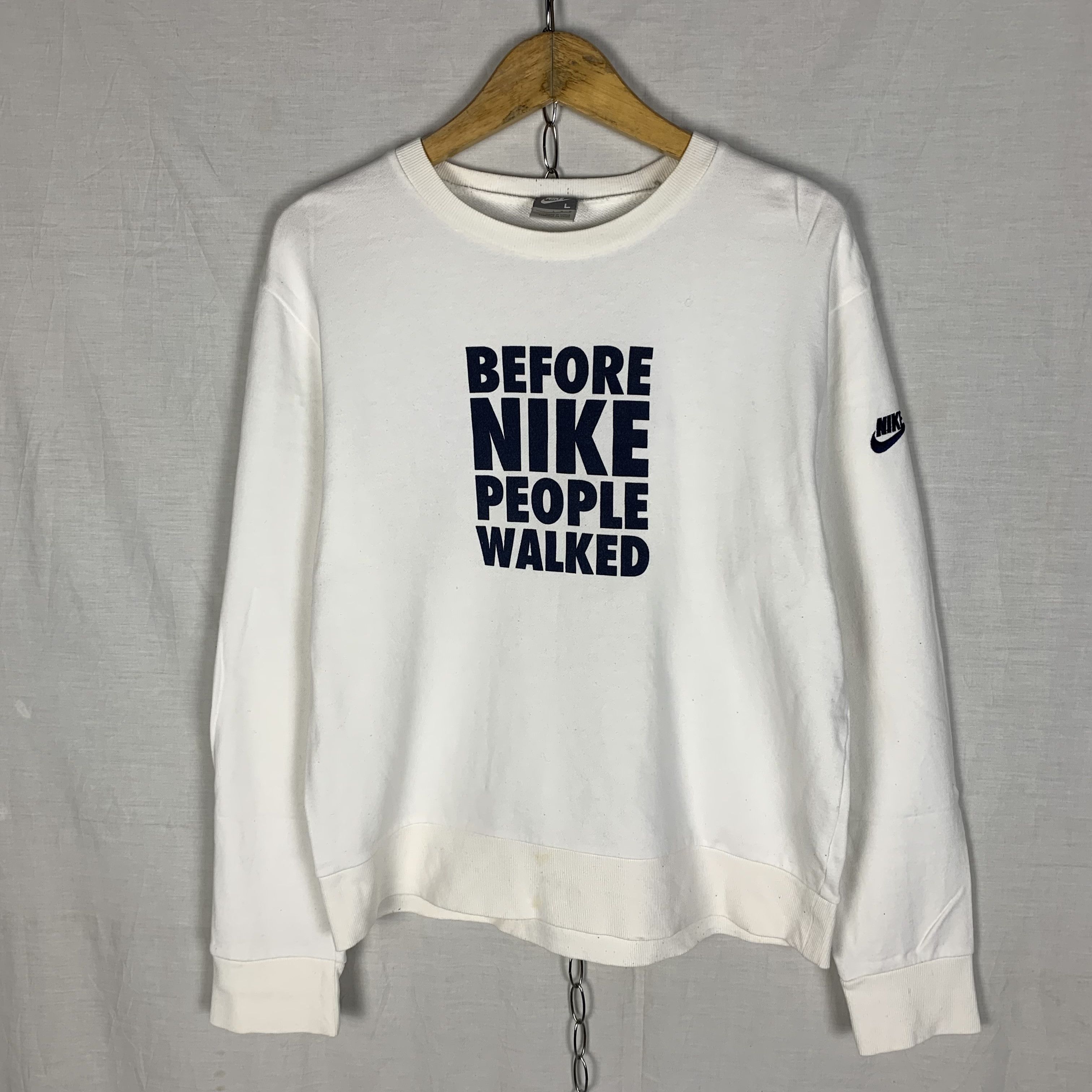 Nike 'Before Nike People Walked' Nike Y2K Sweatshirt Crewneck Size US S / EU 44-46 / 1 - 1 Thumbnail