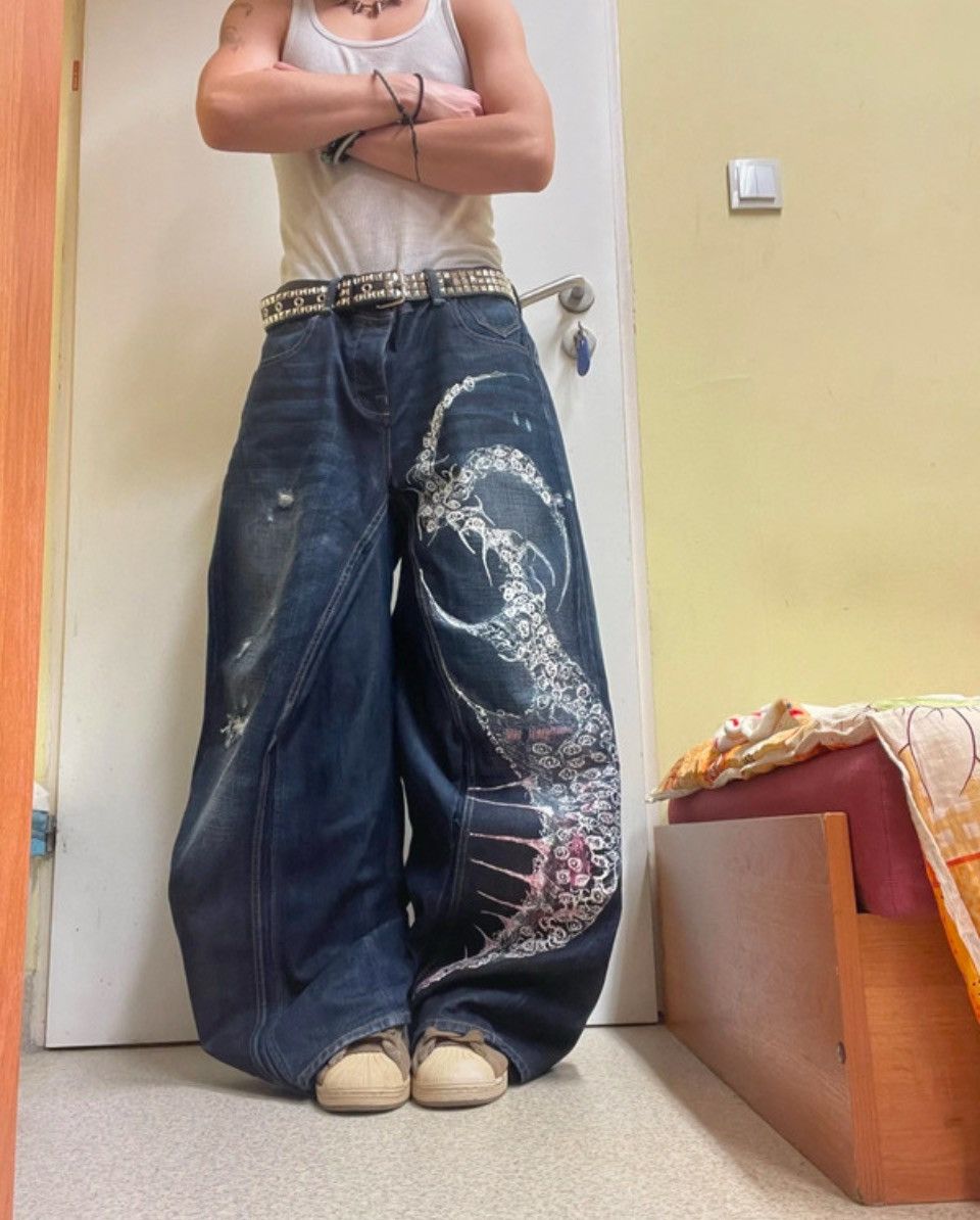 Handmade × Japanese Brand Rare Tribal Handmade Baggy Pants Size US 35 - 2 Thumbnail