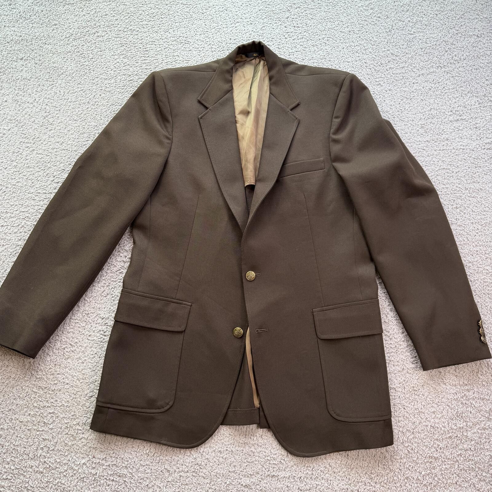 Haggar Vintage 70s 80s Brown Haggar Magic Stretch Blazer Jacket 42L Size 42L - 1 Thumbnail