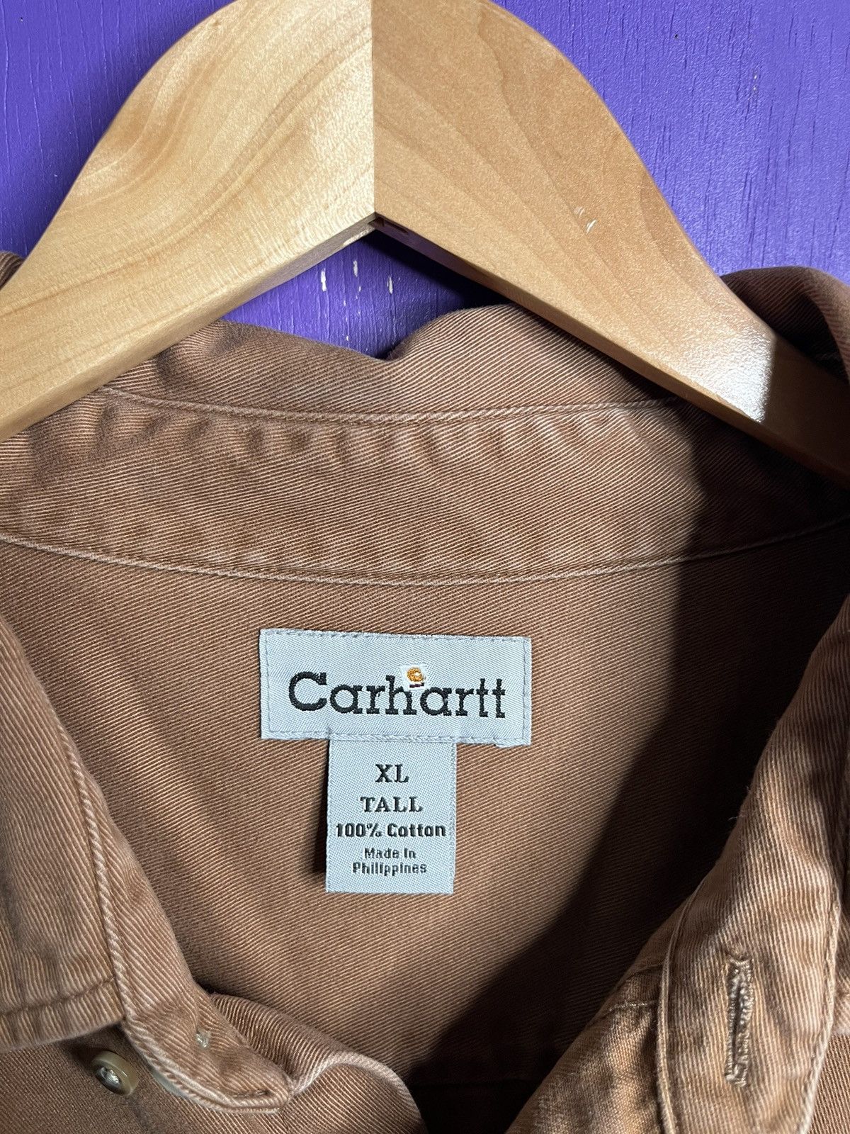Carhartt × Vintage Vintage 00s Brown essential Carhartt button up Size US XL / EU 56 / 4 - 4 Thumbnail