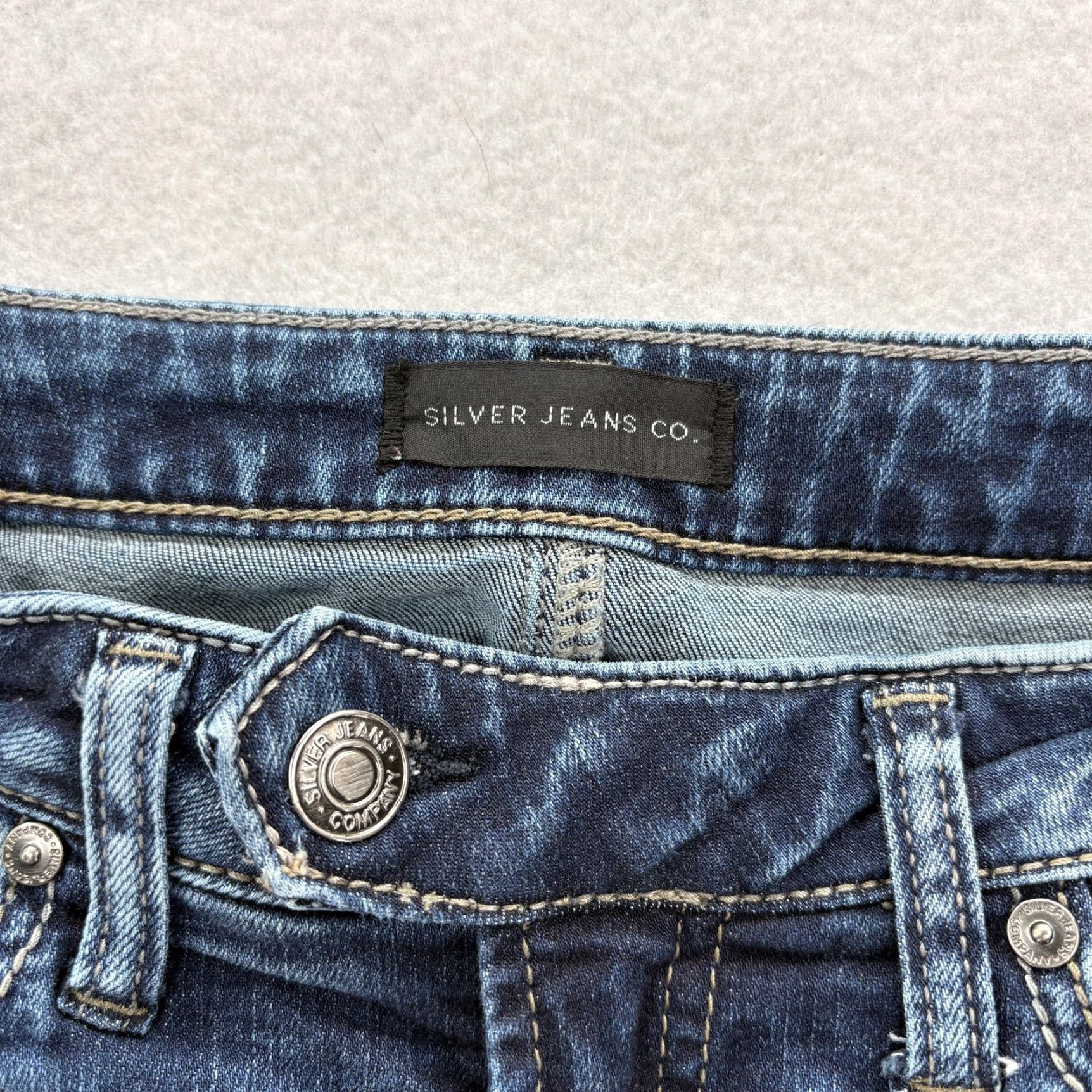 Silver Jeans Co. Silver Jeans Tuesday Slim Boot Womens 27x31 Blue Medium Wash Stretch Low Rise Jeans Size 27" / US 4 / IT 40 - 3 Thumbnail