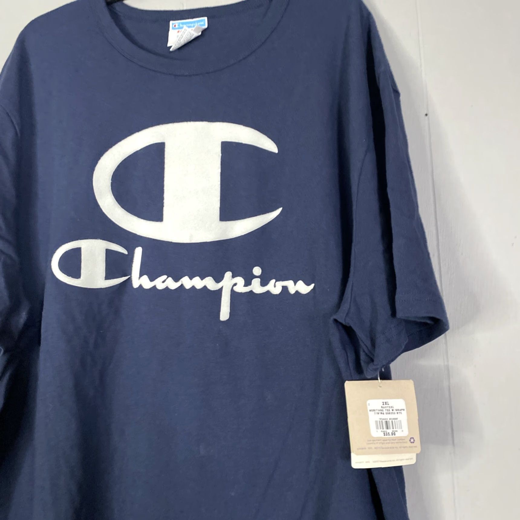 Champion Champion NWT Men's Heritage Tee Script Logo T Shirt Size 2XL Size US XXL / EU 58 / 5 - 2 Thumbnail
