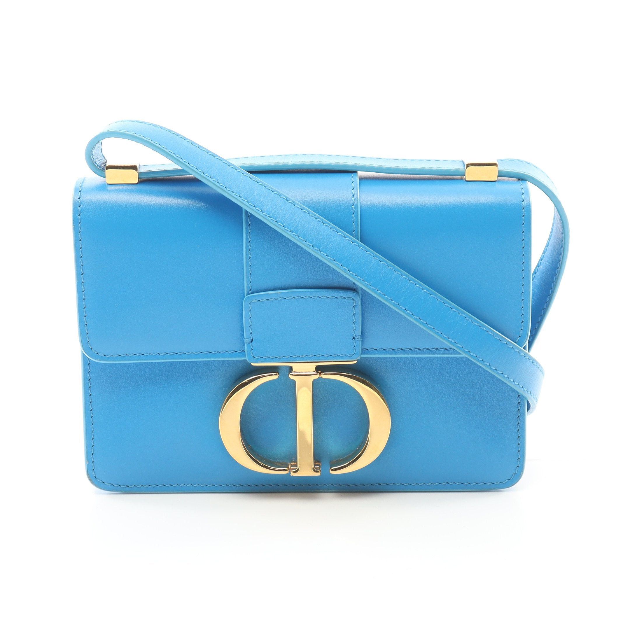 Dior Dior 30 Montaigne Micro Shoulder Bag Leather Blue Size ONE SIZE - 1 Thumbnail