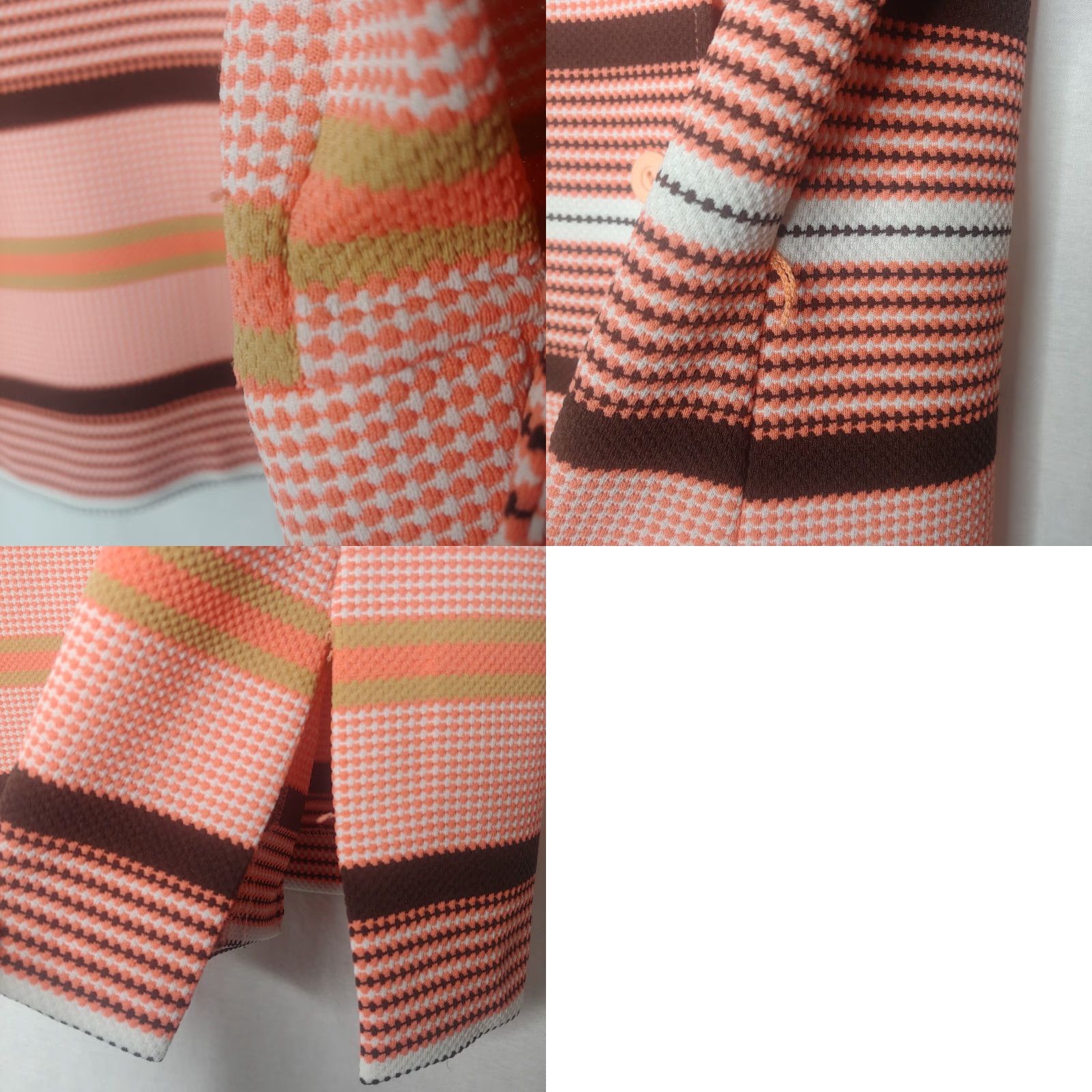 Pinko VINTAGE Trissi Blouse Shirt Long Sleeve Pink Stripe Polyester 70s Disco Women S Small Regular Brown White Collared Button 1970s Size S / US 4 / IT 40 - 8 Thumbnail