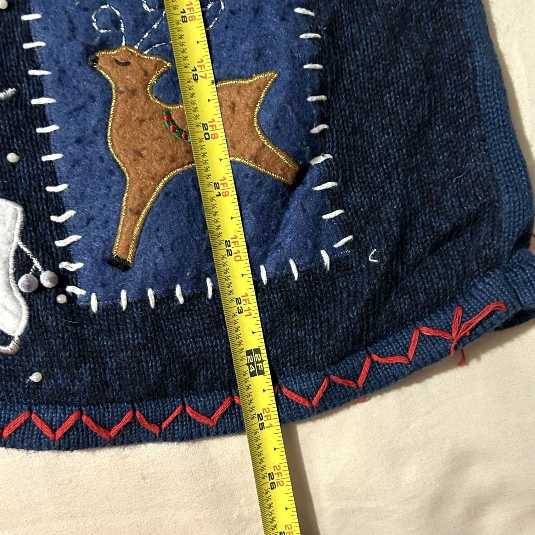 Vintage VINTAGE Reference Point Christmas Cardigan Sweater XL Women Blue 90s Mens? Size XL / US 12-14 / IT 48-50 - 5 Thumbnail
