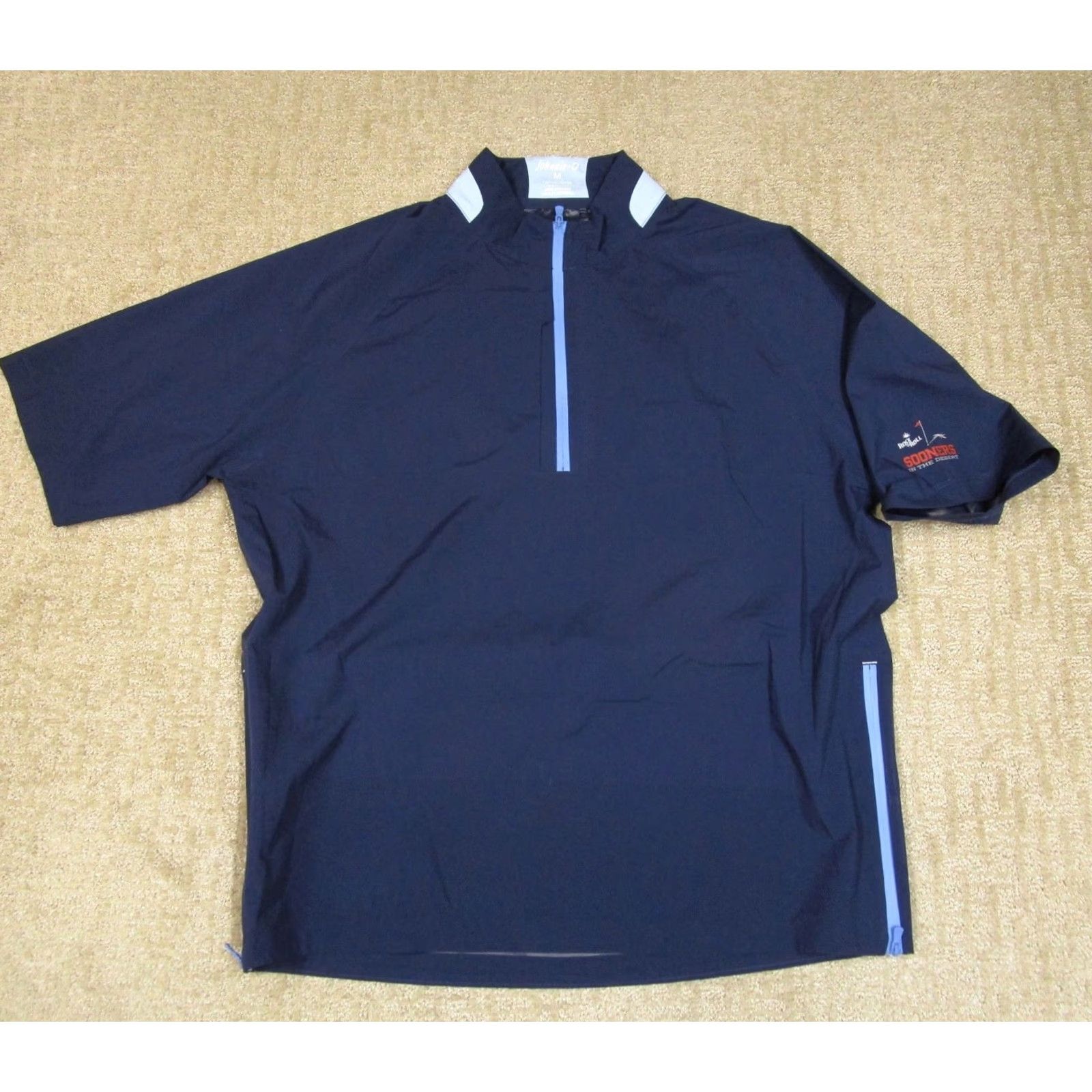 johnnie-O Johnnie-O Windbreaker Men XL Blue Solid Logo 1/4 Zip Lightweight Packable Wind-Resistant Jacket Size US XL / EU 56 / 4 - 2 Thumbnail