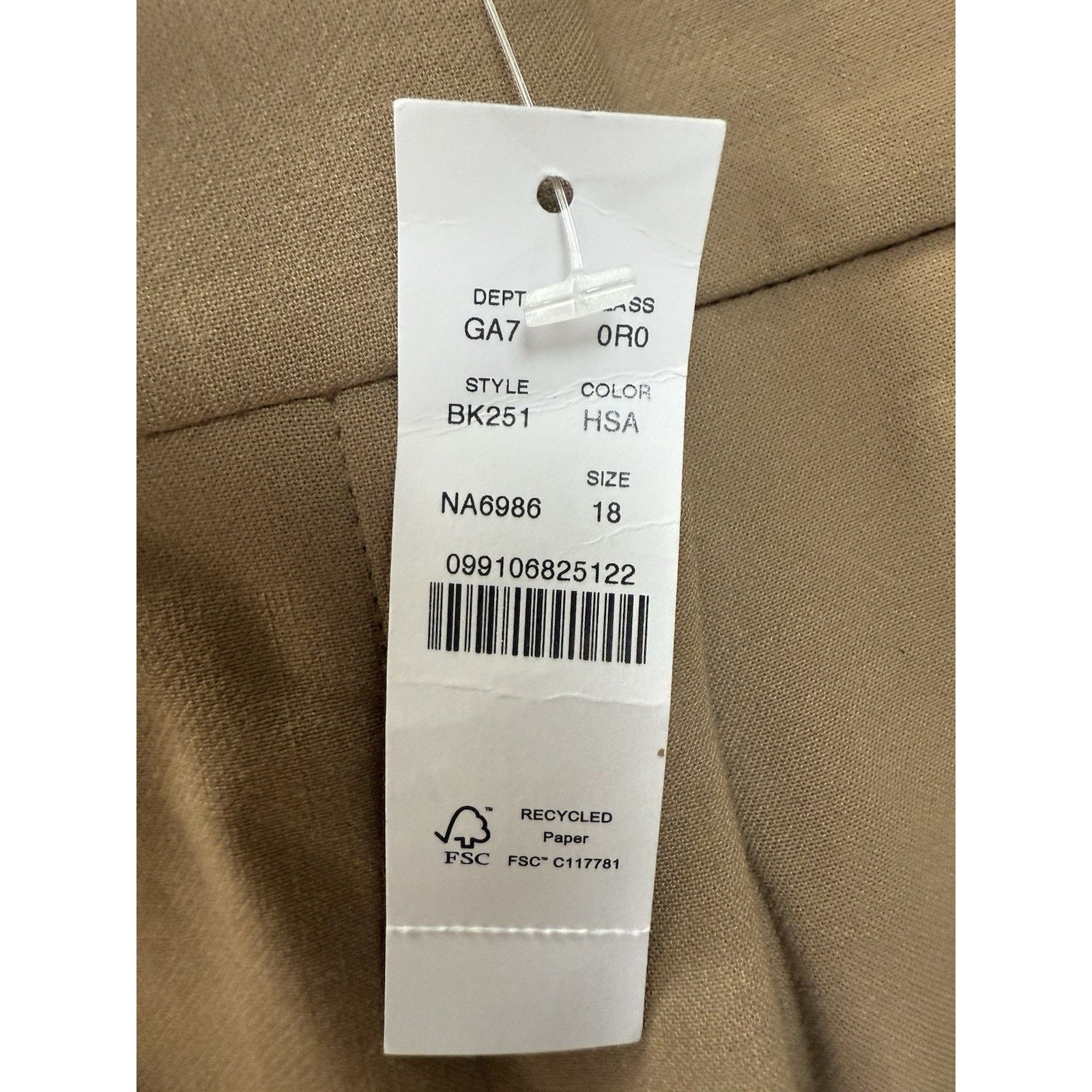 J.Crew NWT J.Crew Kate Straight Leg Pant in 4-Season Stretch Tan 18 Size 40" / US 18 - 3 Thumbnail