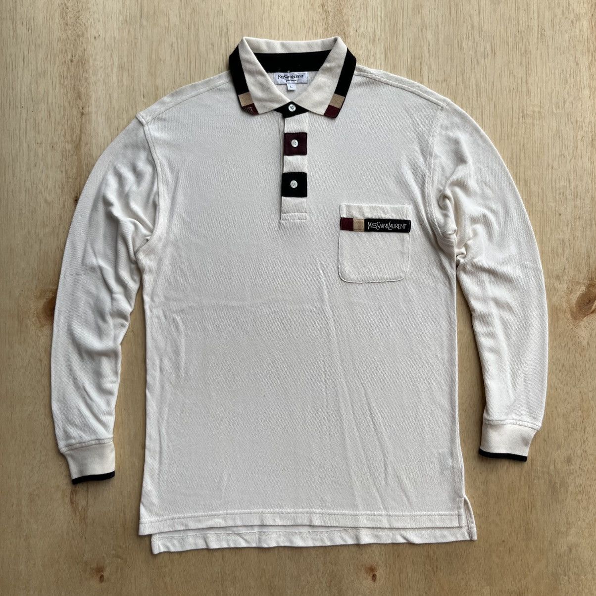 Yves Saint Laurent YVES SAINT LAUREN POUR HOMME LUXURY POLO SHIRT LONG SLEEVE Size US L / EU 52-54 / 3 - 1 Thumbnail