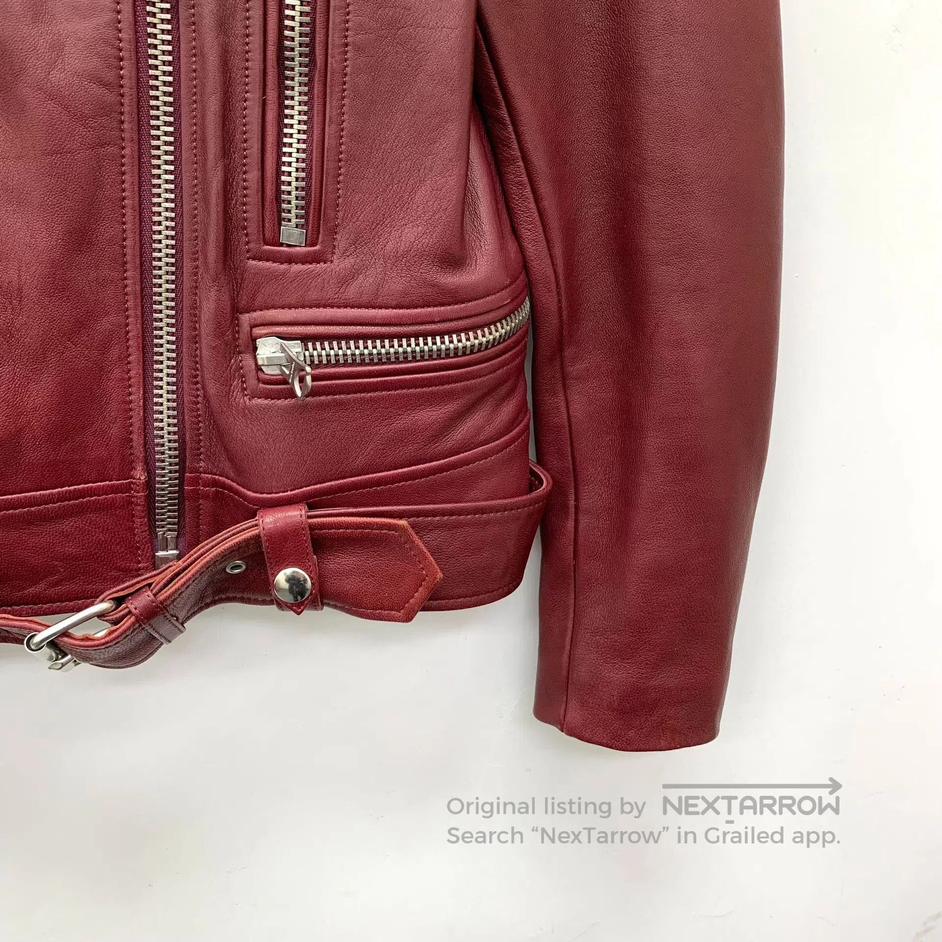 Acne Studios Acne Studios Red Leather Jacket. Size XS / US 0-2 / IT 36-38 - 4 Thumbnail