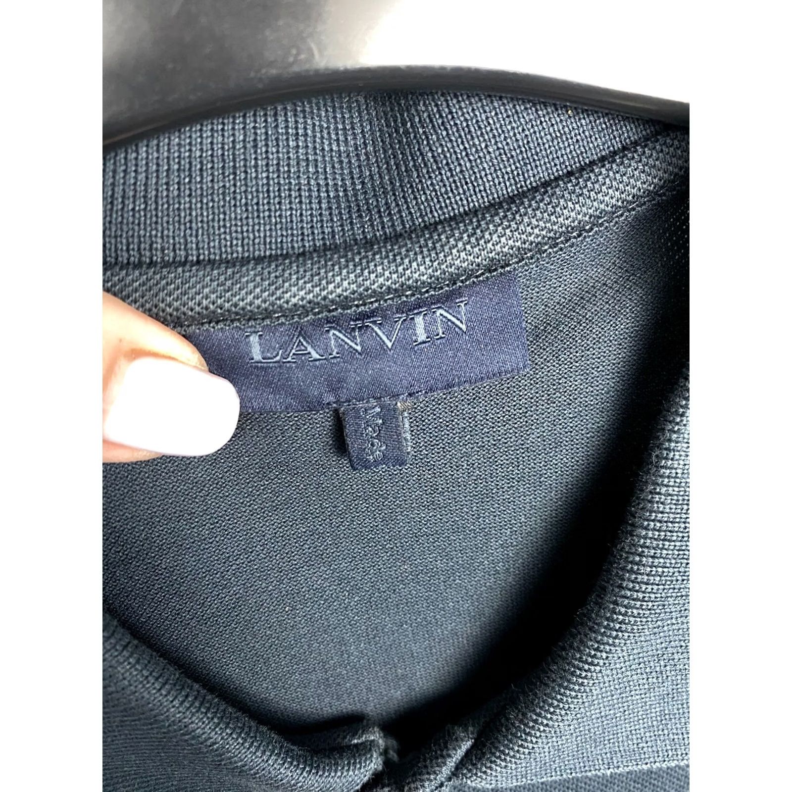 Lanvin Lanvin Mens Polo Shirt Size M Blue Vintage Solid Short Sleeve Polo Mens Size US M / EU 48-50 / 2 - 5 Thumbnail
