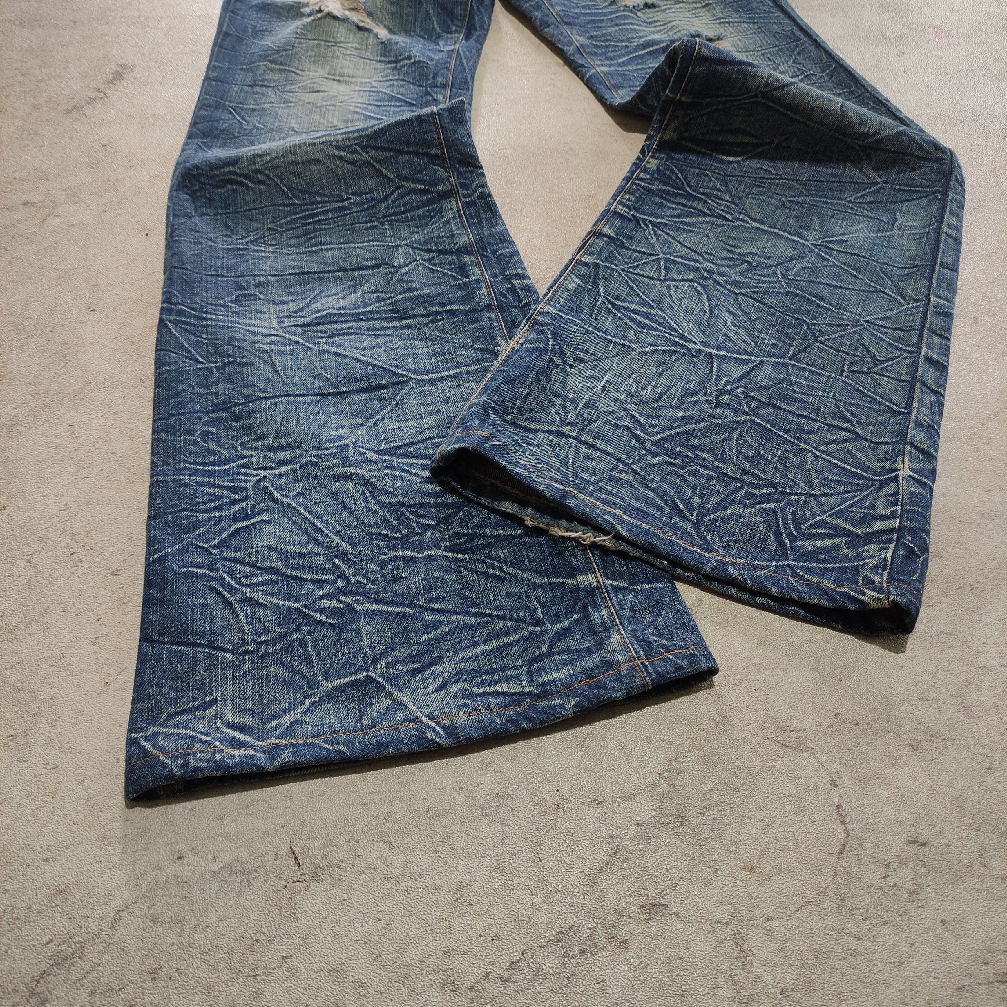 Tornado Mart Agate Label Distressed Flare Jeans — 2000s if6w9 Size US 32 / EU 48 - 5 Thumbnail