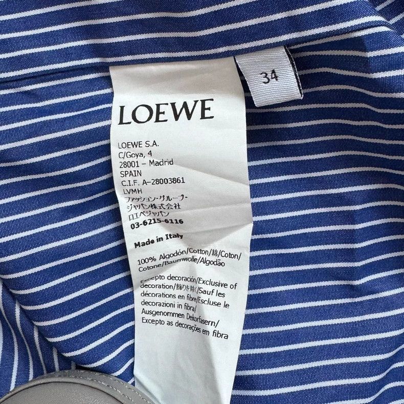 Loewe LOEWE Blue and white striped embroidered logo shirt Size 4XL / US 24-26 - 5 Thumbnail