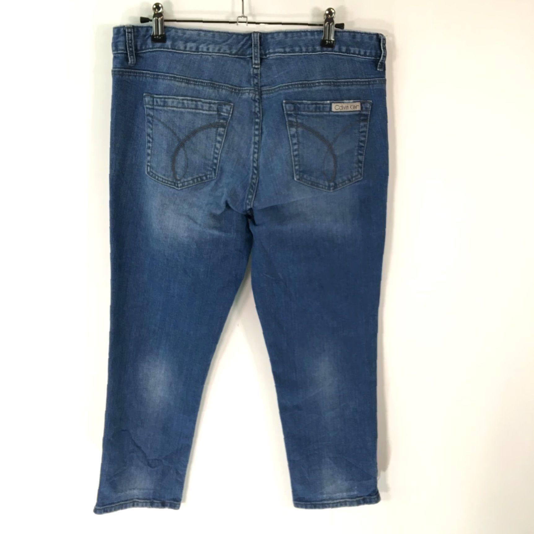 Calvin Klein Calvin Klein Jeans Shirt Womens Crop Denim Blue Stretch Size 29/8 Adult Regular 22 in Inseam 6 in Rise Blue 5-Pocket Casual Size 29" - 2 Thumbnail