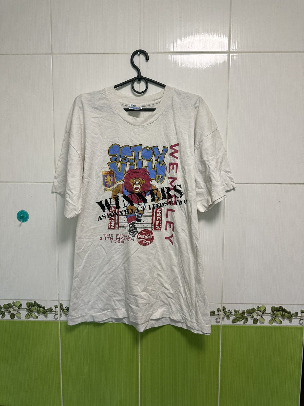 Vintage Aston Villa 1996 Wembley Vintage 90s Cup Tshirt size XL Size US XL / EU 56 / 4 - 1 Thumbnail