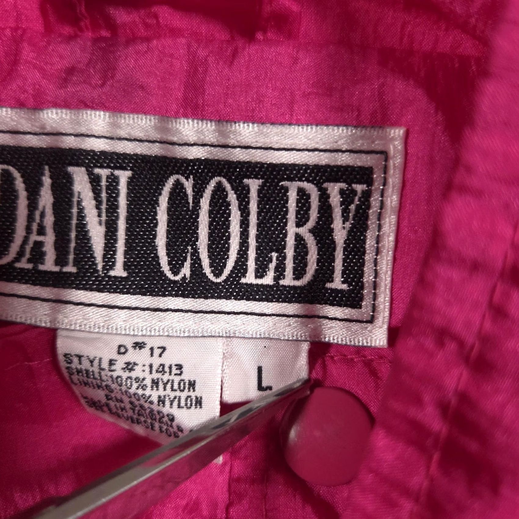 Pinko VINTAGE Dani Colby Jacket Womens Large Pink Snap Front Windbreaker Lightweight Jacket Size L / US 10 / IT 46 - 7 Thumbnail