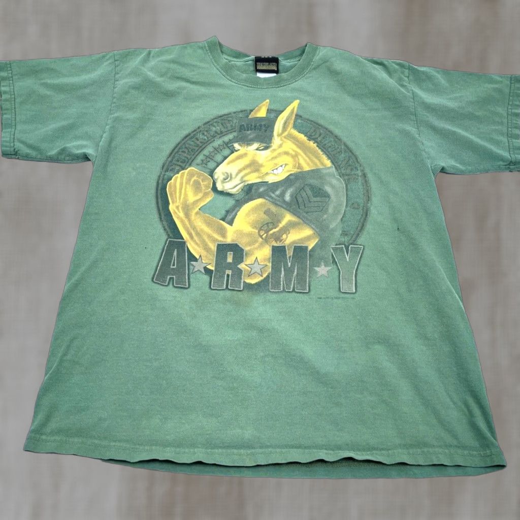 Vintage VINTAGE Homeland United States Army T-Shirt Men L Green Crew Neck Graphic Print Size US L / EU 52-54 / 3 - 1 Thumbnail