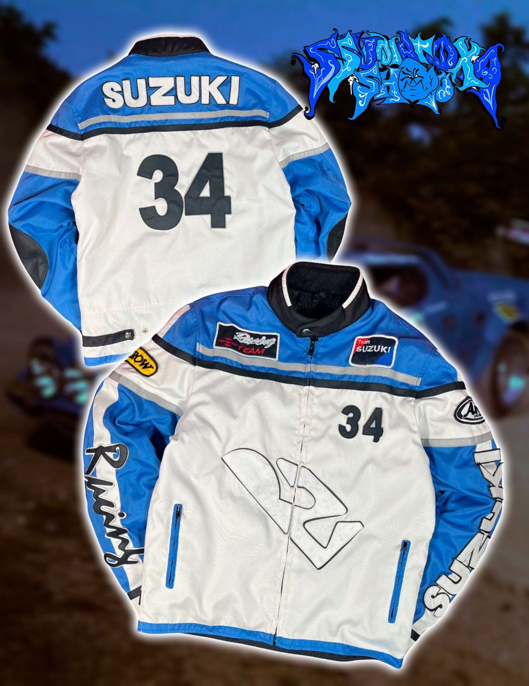 Harley Davidson Vintage Streetstyle Y2K Race SUZUKI Jacket with leather Size US L / EU 52-54 / 3 - 1 Thumbnail