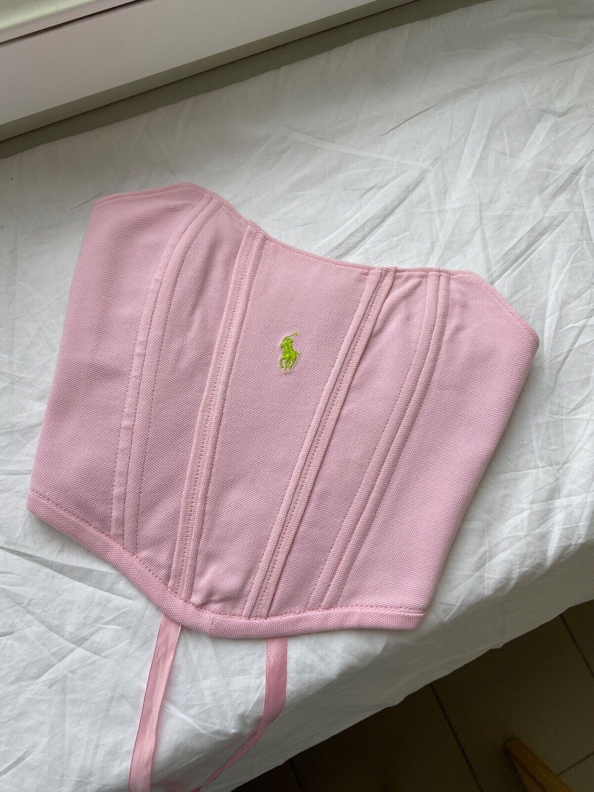 Handmade Handmade Polo Ralph Lauren Pink Women's Tank Crop Top Corset Size S / US 4 / IT 40 - 3 Thumbnail