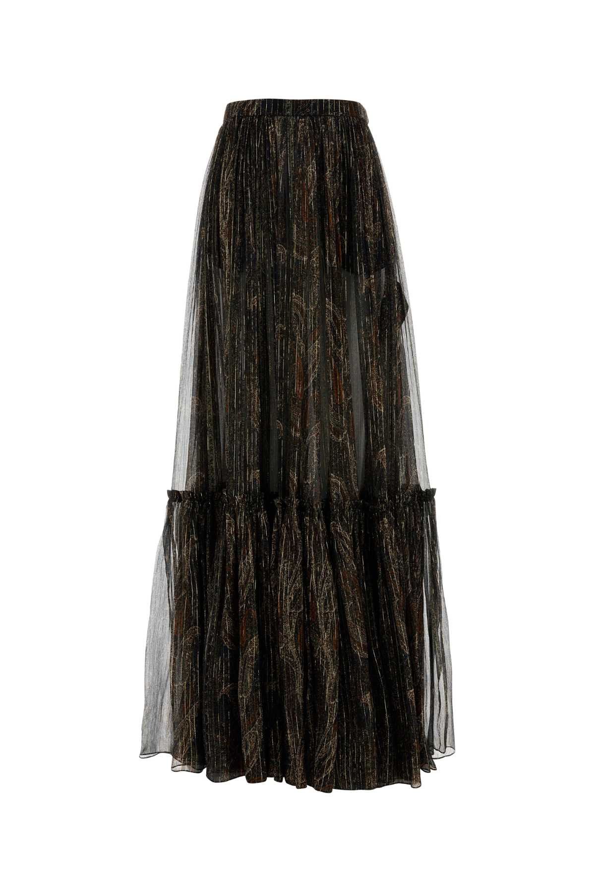 Saint Laurent Paris Printed Silk Blend Skirt Size 27" / US 4 / IT 40 - 1 Thumbnail